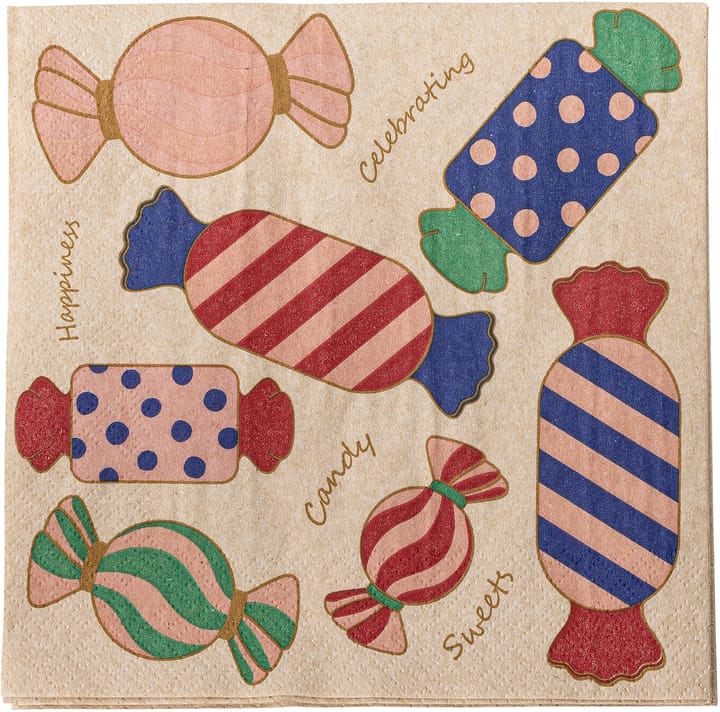 Caramella πετσέτα 33x33 εκ. πακέτο των 20, Ροζ Bloomingville