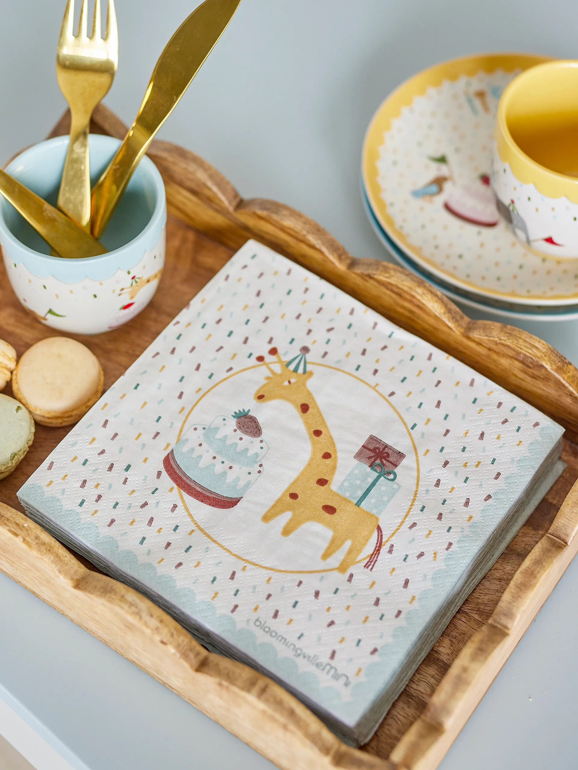 Cherry βαμβακερή κουβέρτα 160x130 εκ., Μπλε Bloomingville