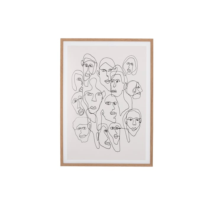 Chichi εικόνα με πρόσωπο σε δρύινη κορνίζα, 52x72 cm Bloomingville