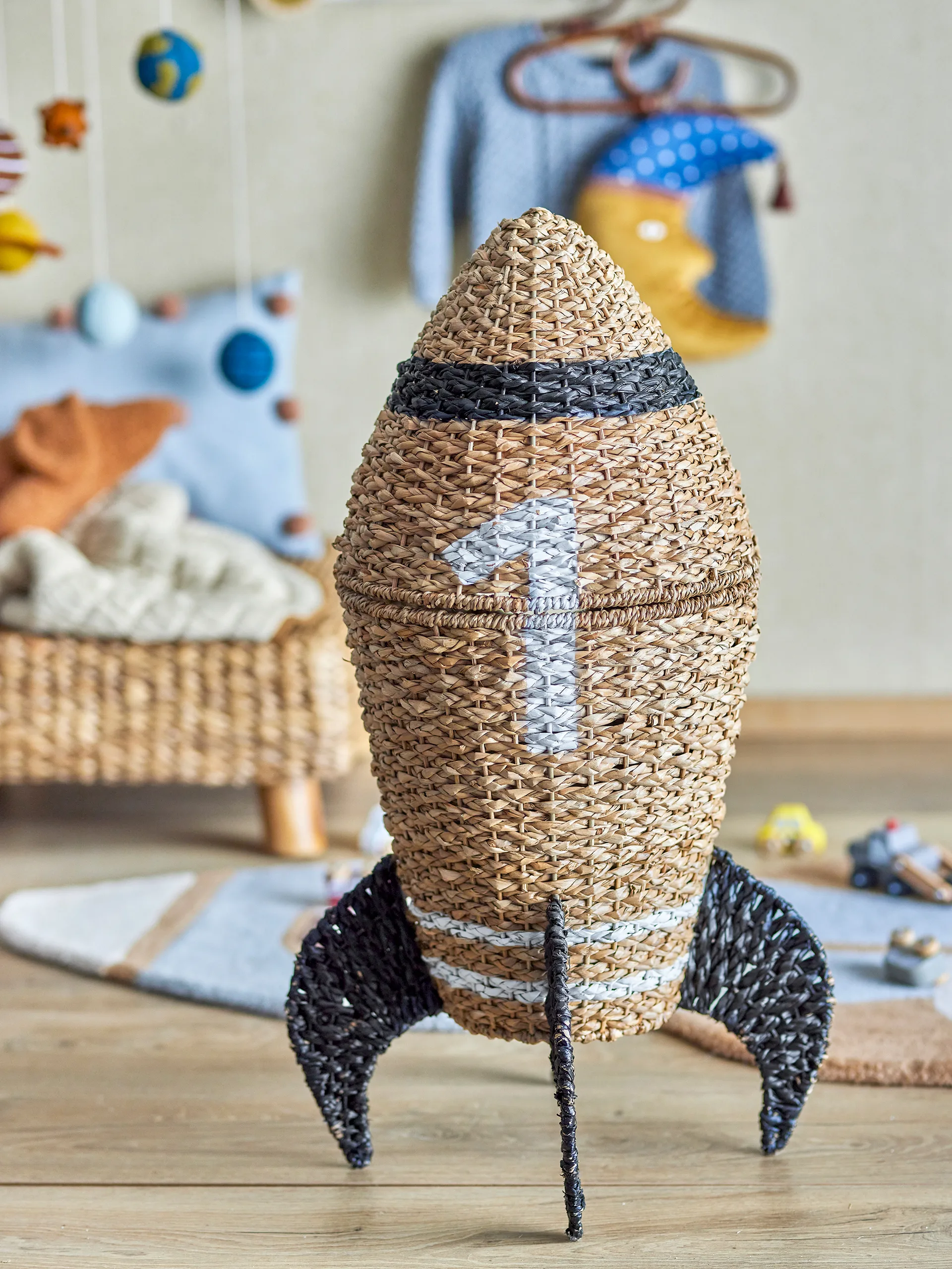 Καλάθι αποθήκευσης Cosmina με καπάκι Ø40x68,5 εκ., Natur Bloomingville