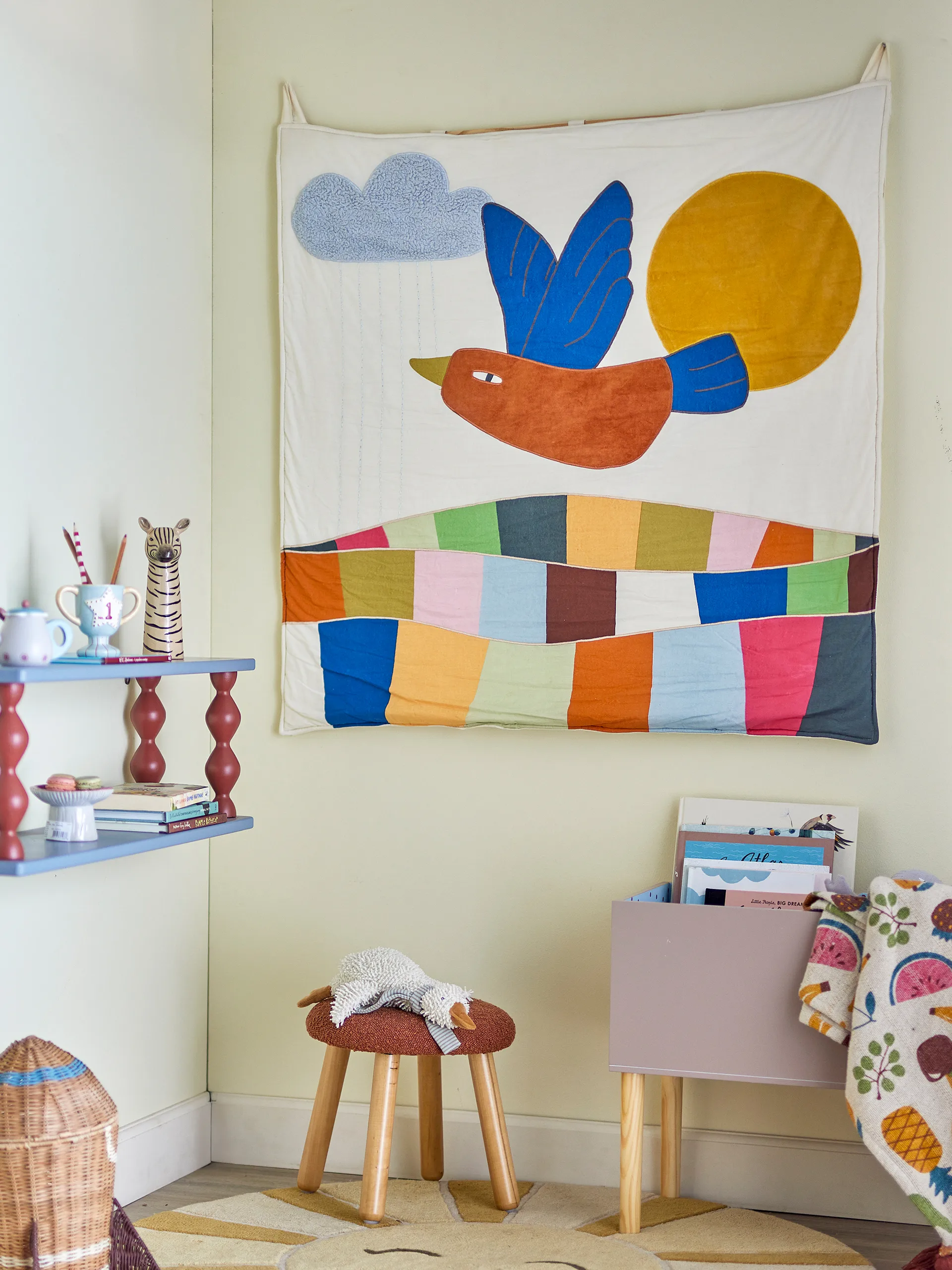 Dolly πουφ από μαλλί 50x45 εκ., Φυσικό Bloomingville