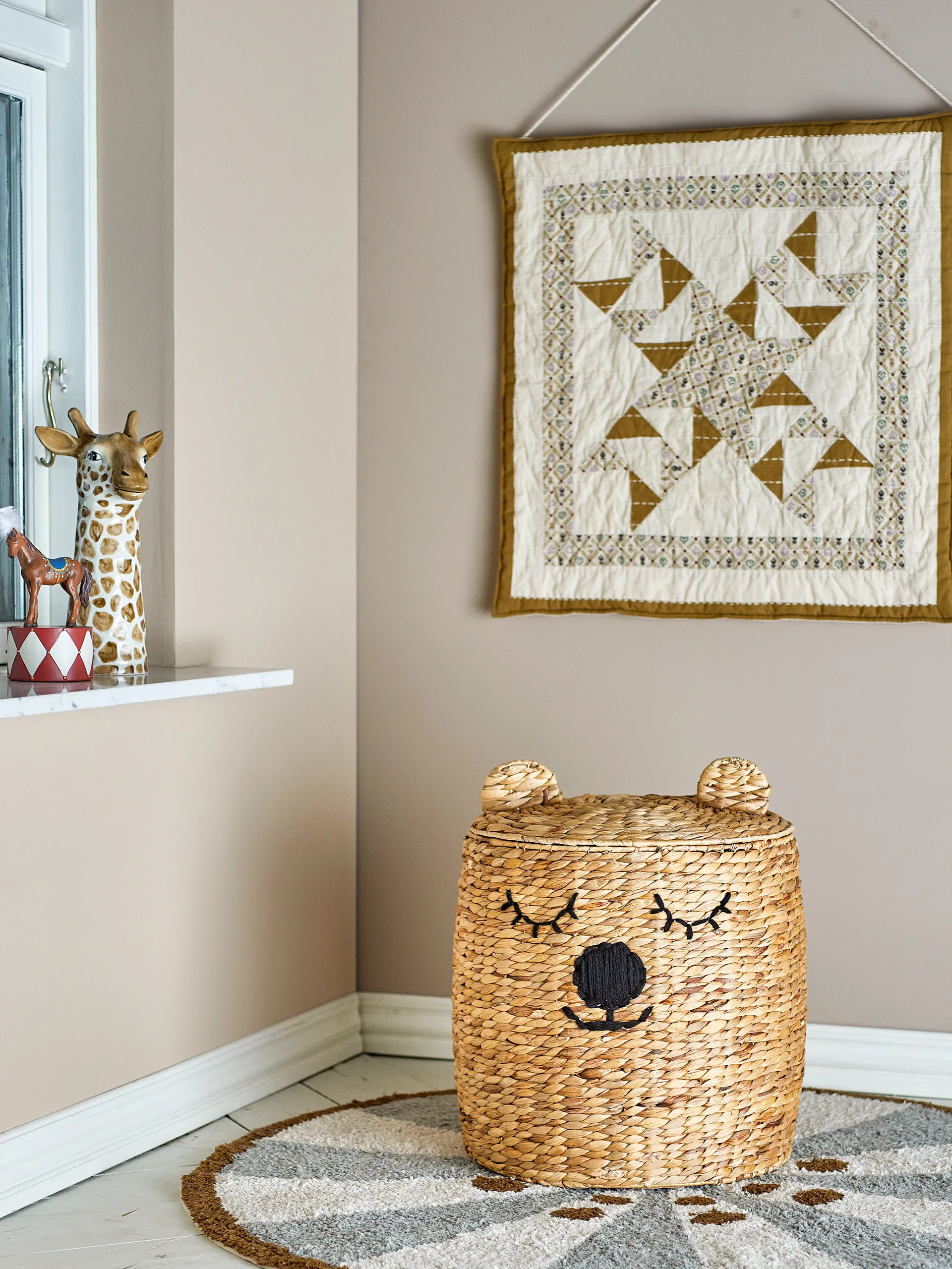 Καλάθι αποθήκευσης Dolma με καπάκι Ø42x50 εκ., Natur Bloomingville