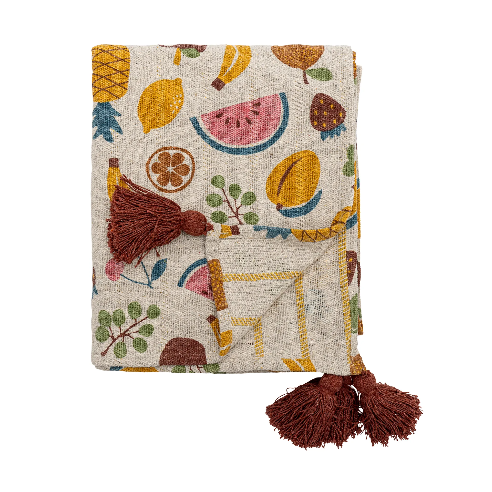 Fruitta βαμβακερή κουβέρτα 160x130 εκ., Κίτρινο Bloomingville