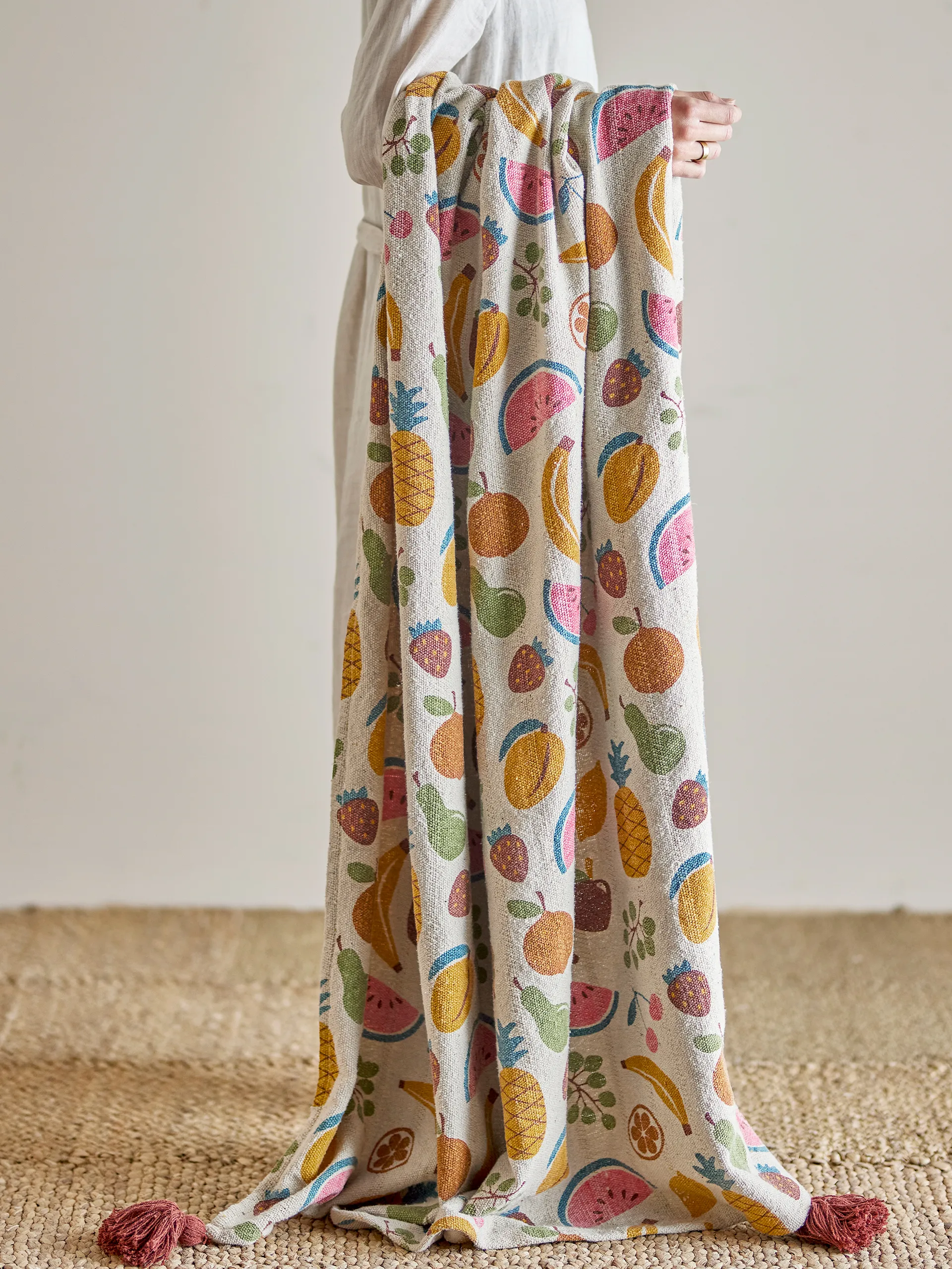 Fruitta βαμβακερή κουβέρτα 160x130 εκ., Κίτρινο Bloomingville