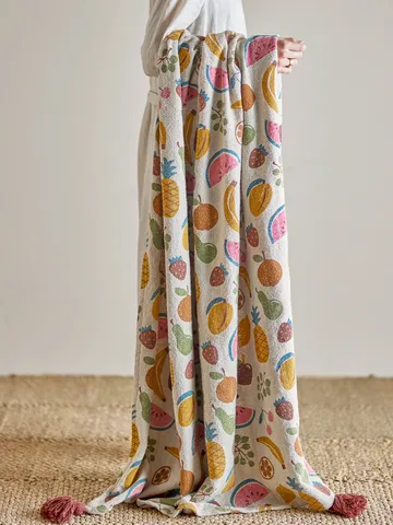 Fruitta βαμβακερή κουβέρτα 160x130 εκ. - Κίτρινο - Bloomingville