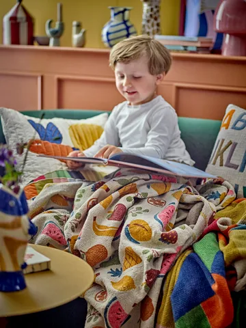 Fruitta βαμβακερή κουβέρτα 160x130 εκ. - Κίτρινο - Bloomingville