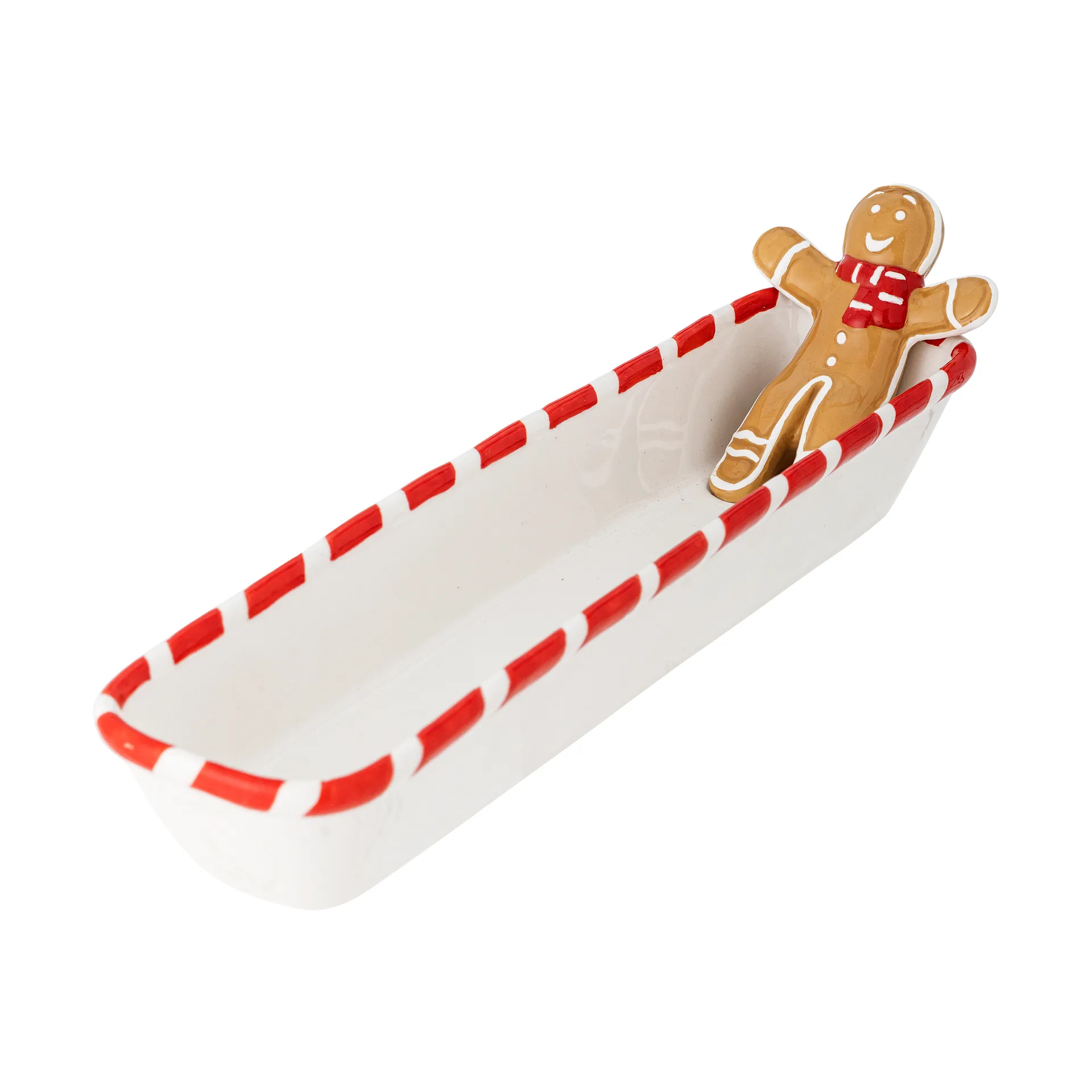 Σερβίτσια Ginnie 36,5x12,5 εκ., Λευκό-καφέ Bloomingville