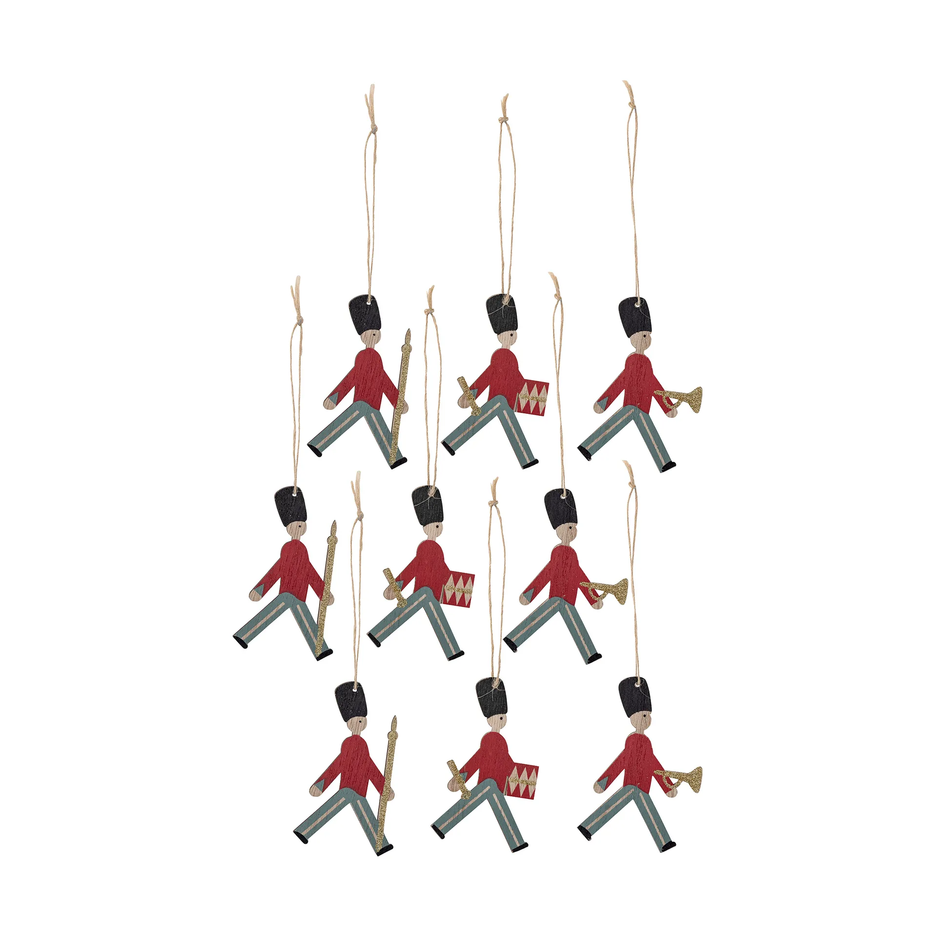 Guled Christmas tree decorations wood 9 τεμάχια, Parade Bloomingville