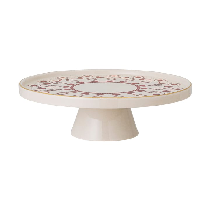 Jolly stoneware cake plate Ø26 εκ, Λευκό-κόκκινο Bloomingville