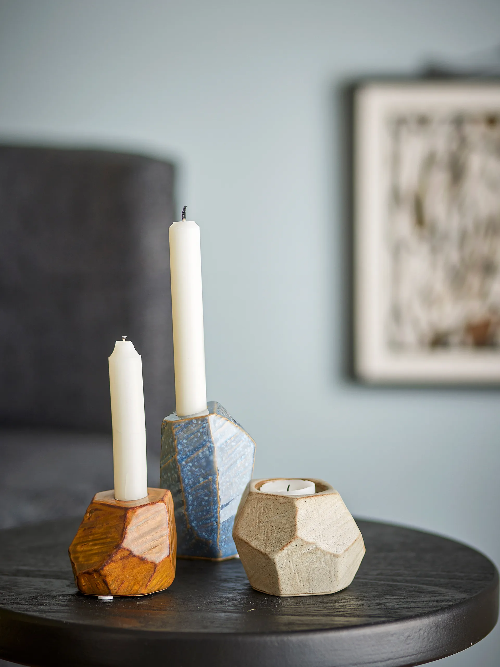 Kimber διακοσμητικό & κηροπήγιο 3 τεμ., Μπλε Bloomingville