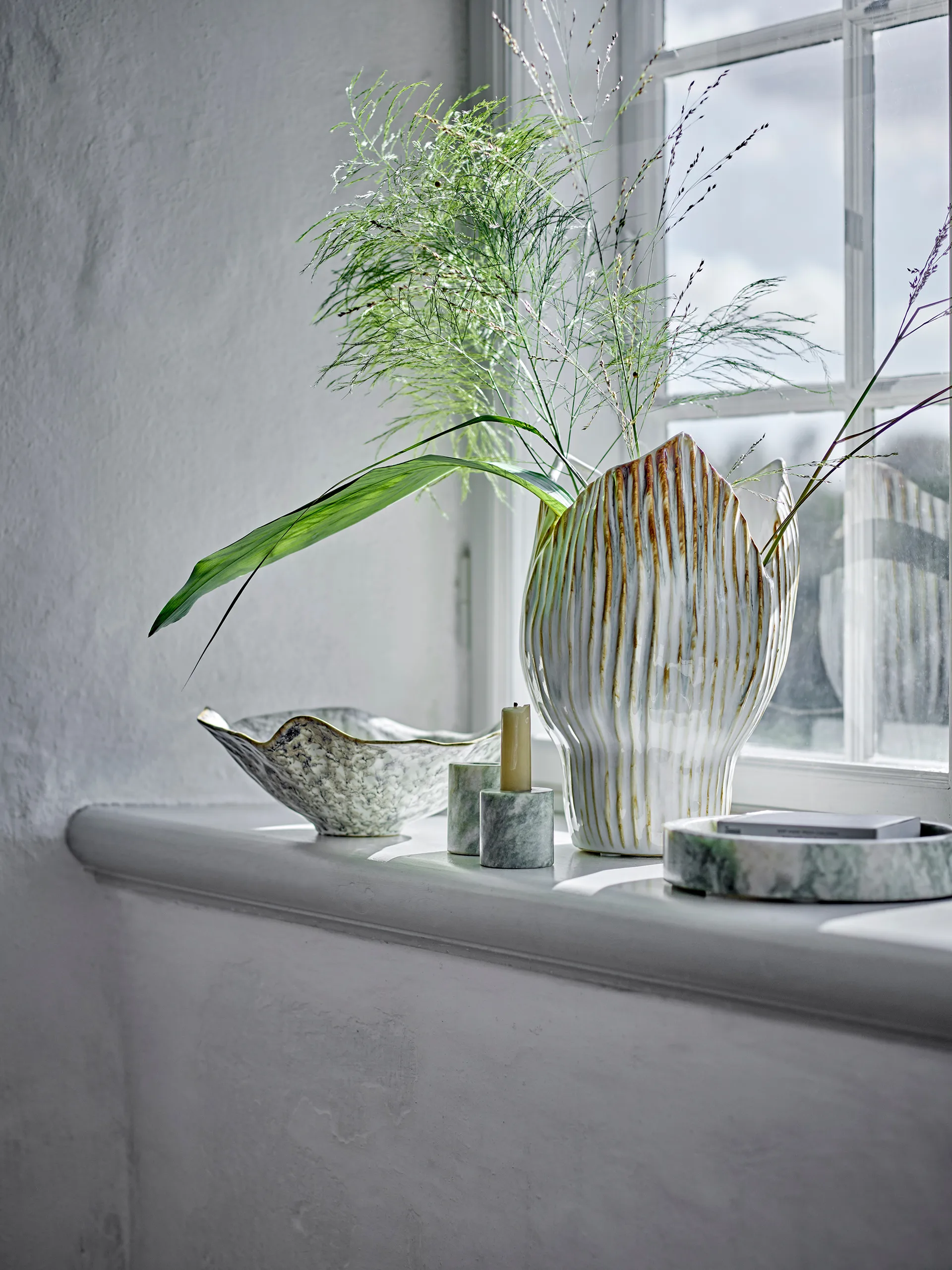 Kokoro κηροπήγιο 2 τεμάχια, Πράσινο μάρμαρο Bloomingville