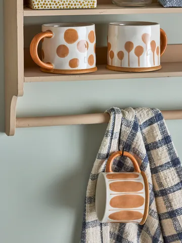 Linora κούπα 45 cl 3 τεμ. - Λευκό-καφέ - Bloomingville