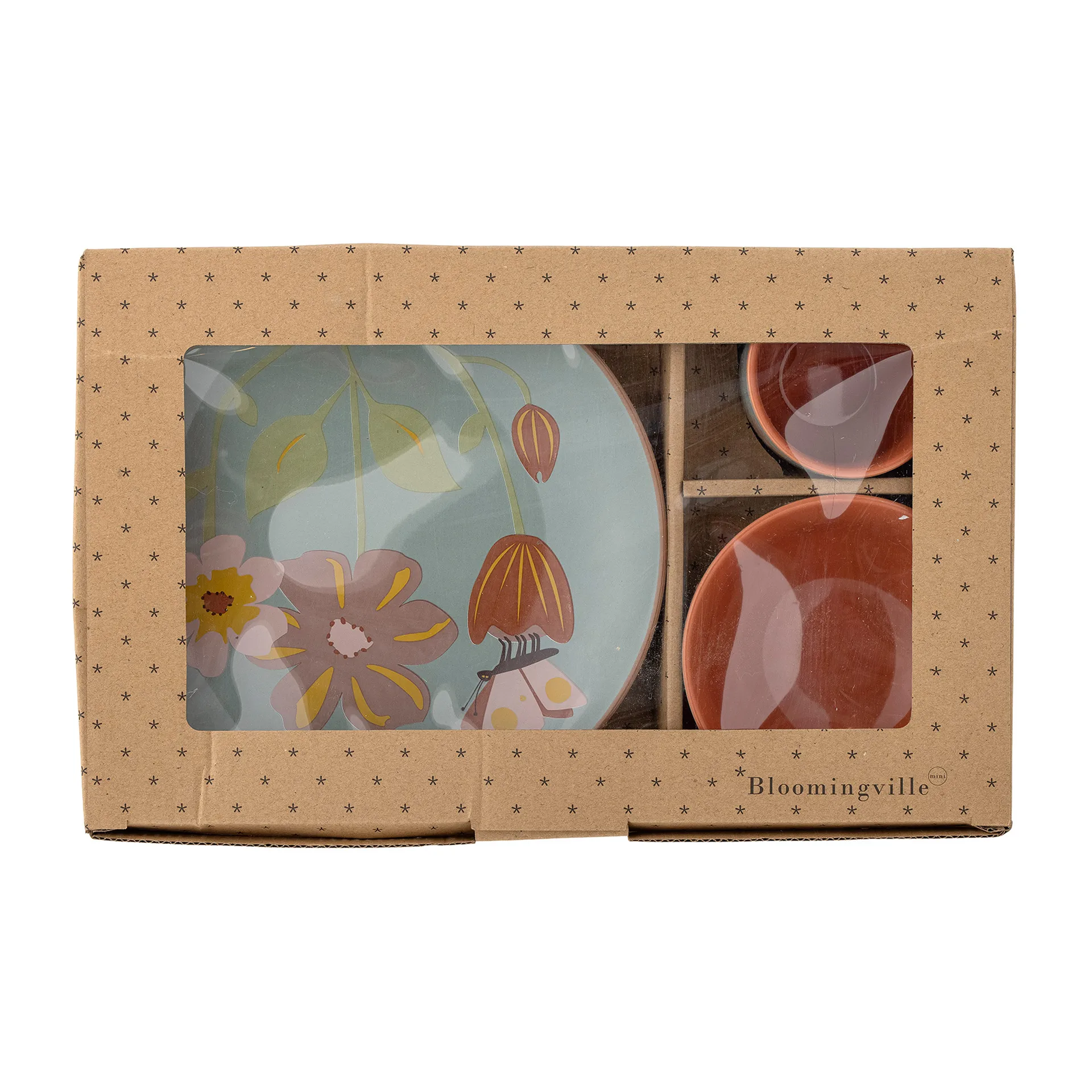 Meadow παιδικά σερβίτσια πήλινα 3 κομμάτια, Λουλούδια Bloomingville