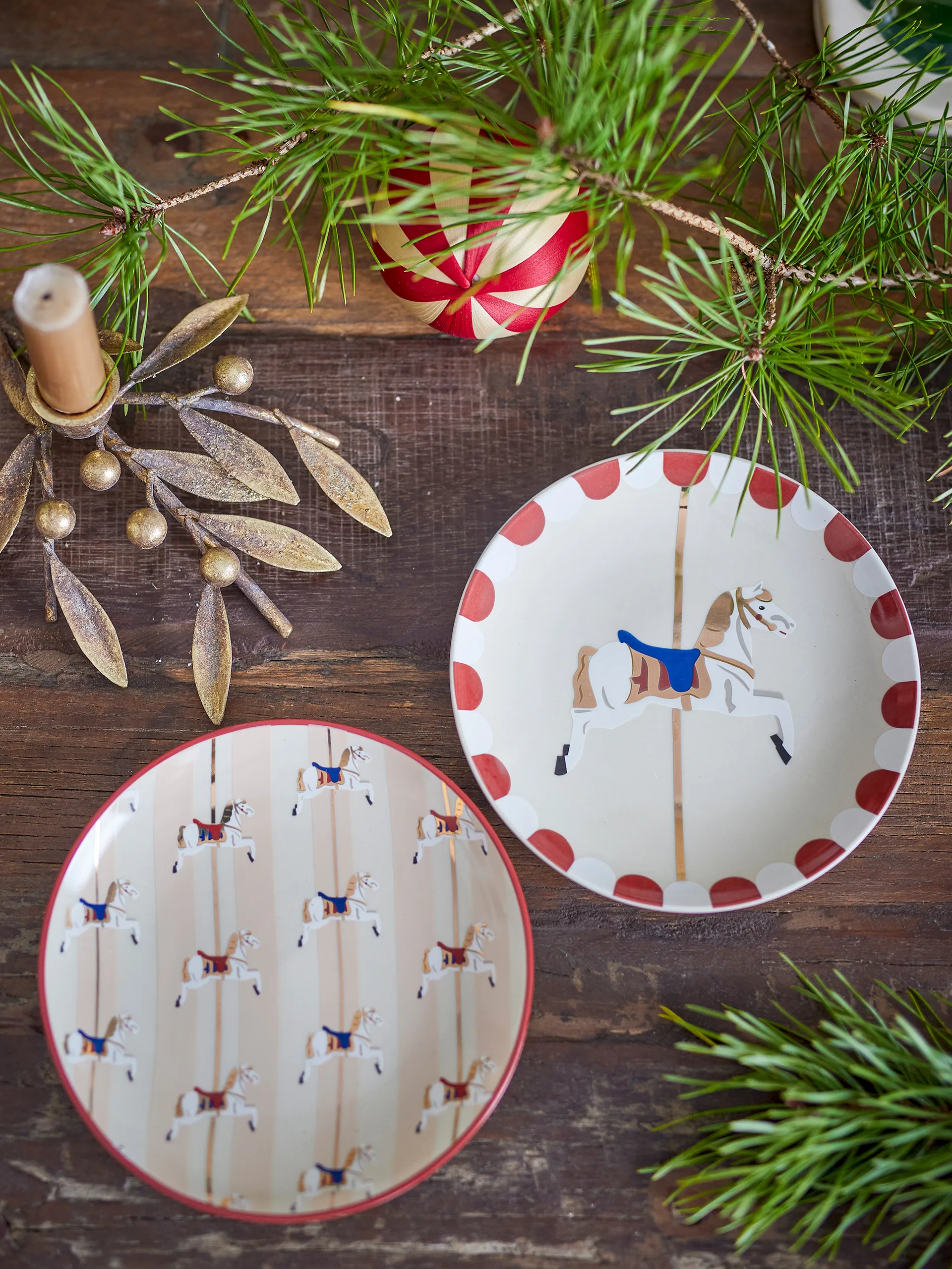 Πιάτο Merry-go-round Ø16 εκ. 2 τεμ., Μπεζ-κόκκινο Bloomingville