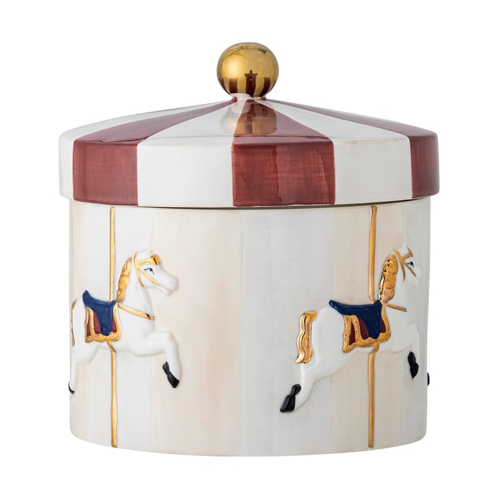 Merry-go-round βάζο με καπάκι Ø19,5x20,5 εκ. - Κόκκινο-λευκό - Bloomingville