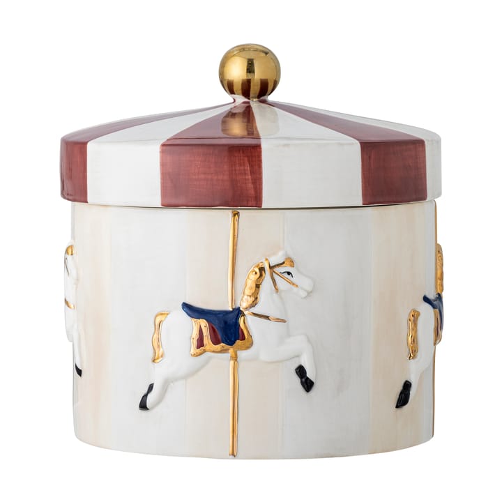 Merry-go-round βάζο με καπάκι Ø19,5x20,5 εκ., Κόκκινο-λευκό Bloomingville