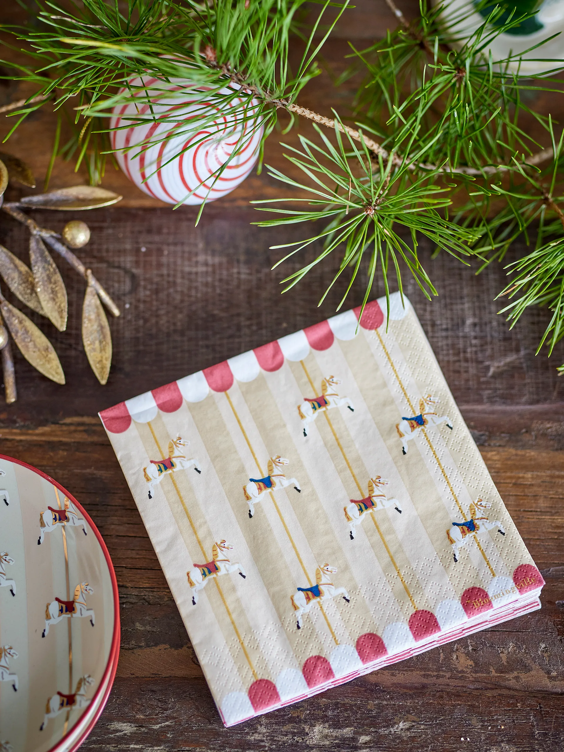 Merry-go-round σερβιέτα 33x33 εκ. 20 τεμάχια, Φύση Bloomingville