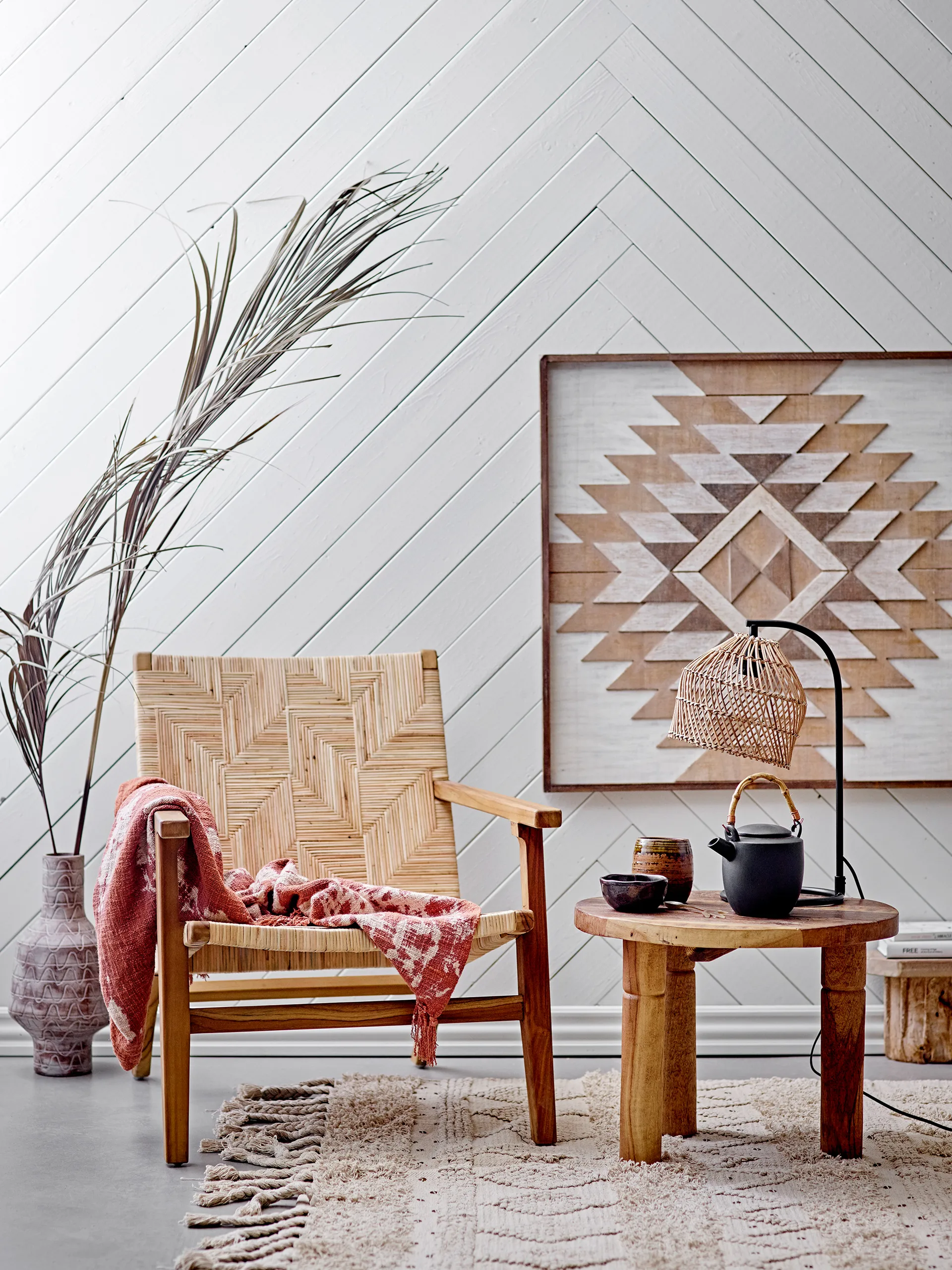 Πολυθρόνα Mills από ρατάν, Καφέ Bloomingville