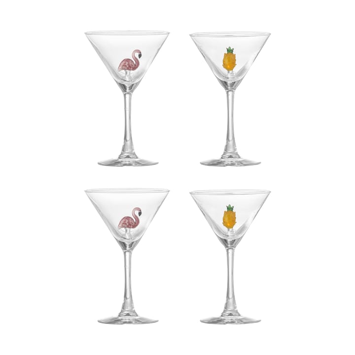 Κοκτέιλ γυάλι Misa 17 cl 4 μέρη - Clear-flamingo, clear-pineapple - Bloomingville
