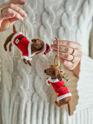 Σετ χριστουγεννιάτικων διακοσμητικών Monty - Καφέ-κόκκινο, 2 τεμαχίων - Bloomingville
