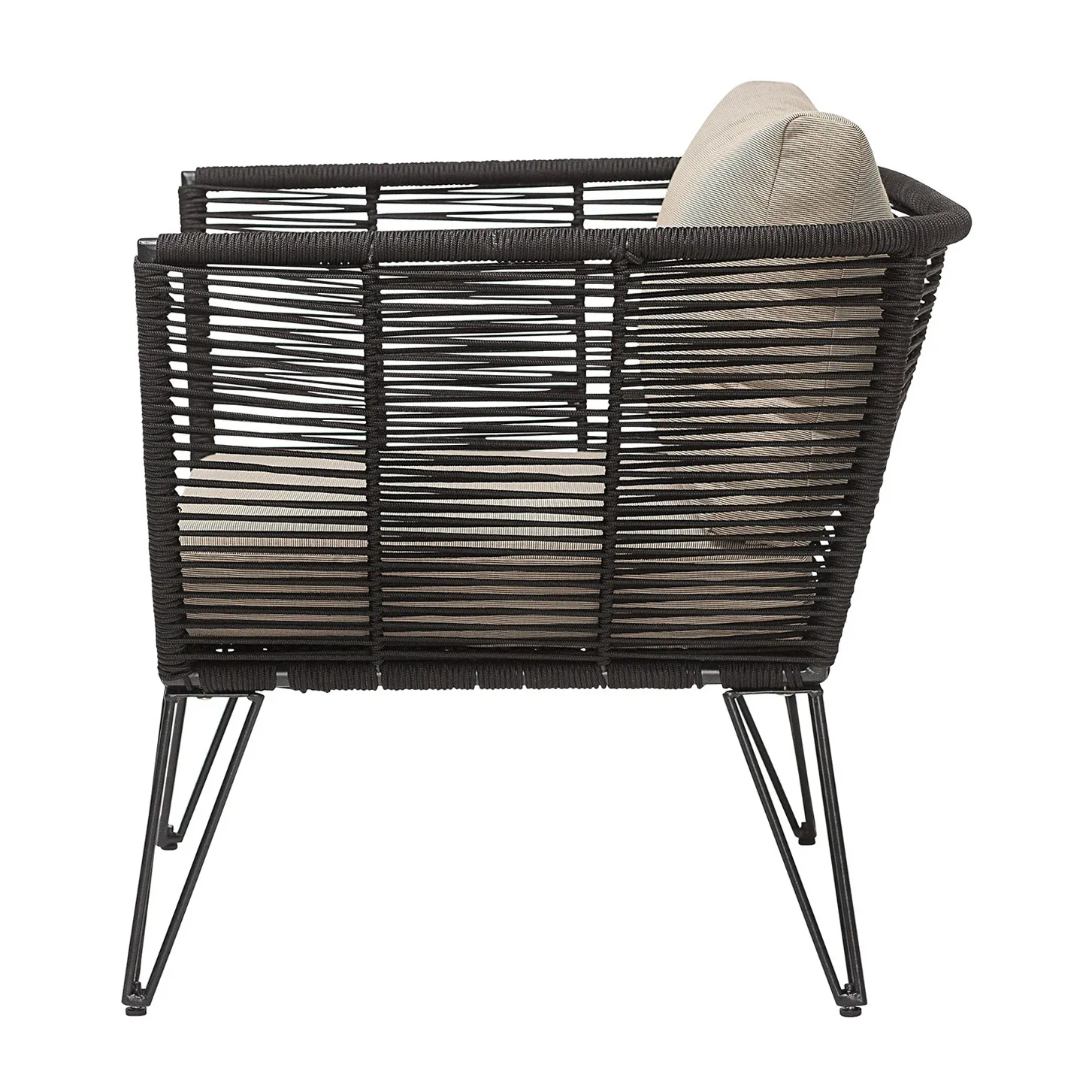 Πολυθρόνα Mundo lounge, Black-Μπέζ Bloomingville