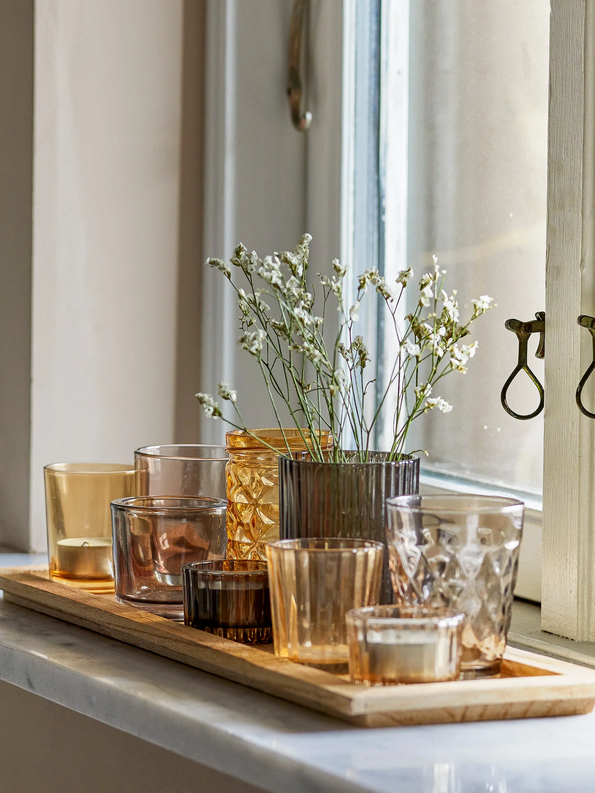 Sanga δίσκος με βάσεις για κεριά 10 τεμάχια, Καφέ Bloomingville