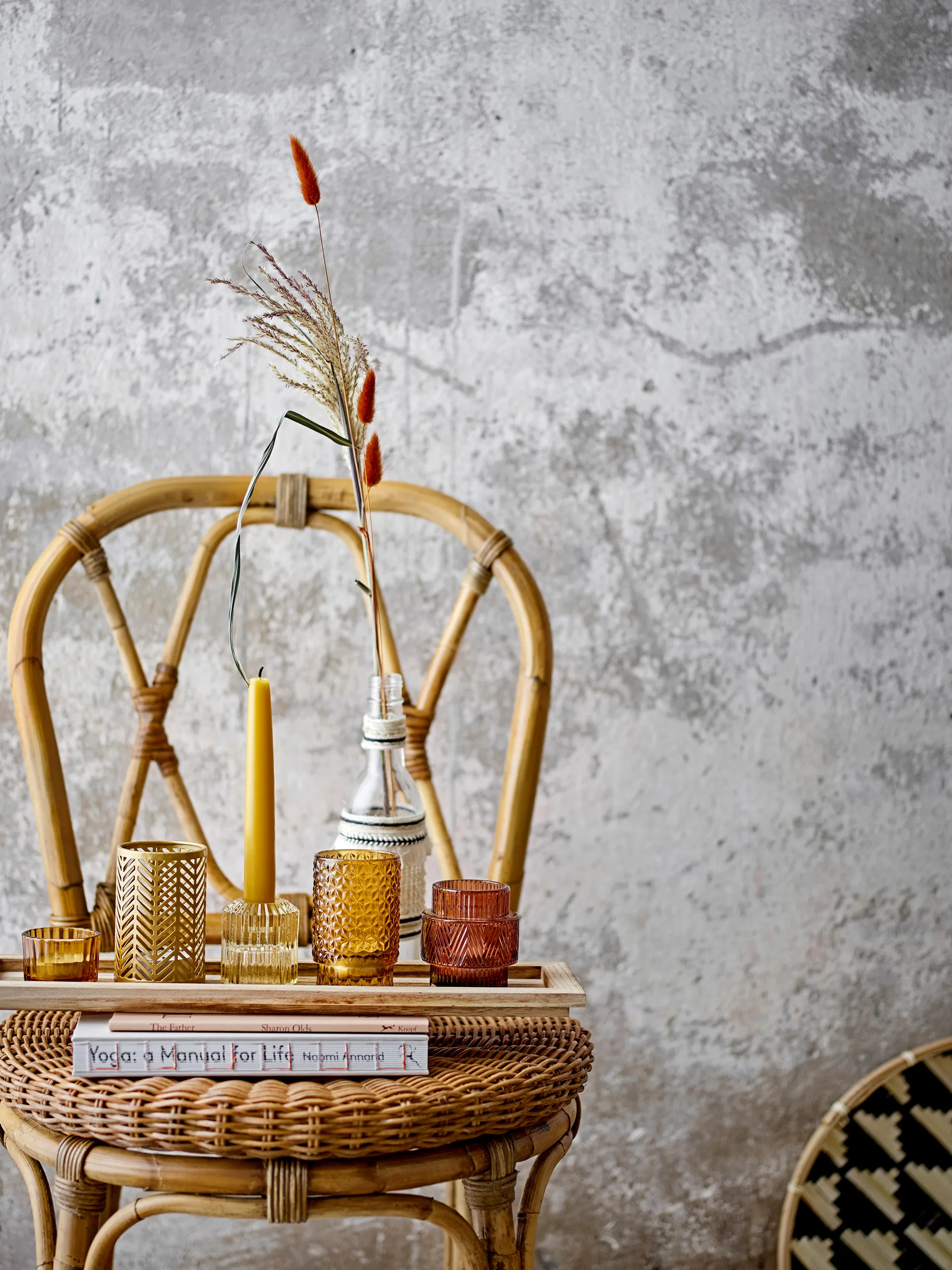 Sanga δίσκος με βάσεις για κεριά 6 τεμάχια, Καφέ Bloomingville