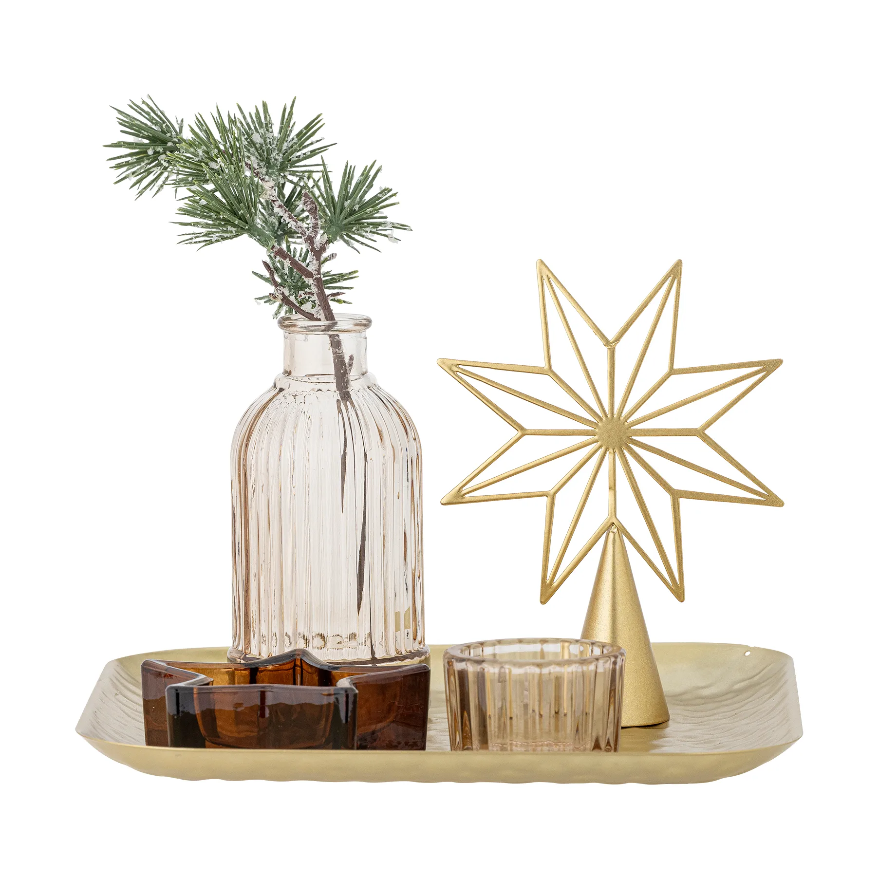 Δίσκος Sanga με διακοσμητικό αντικείμενο 6 τεμαχίων, Χρυσό Bloomingville