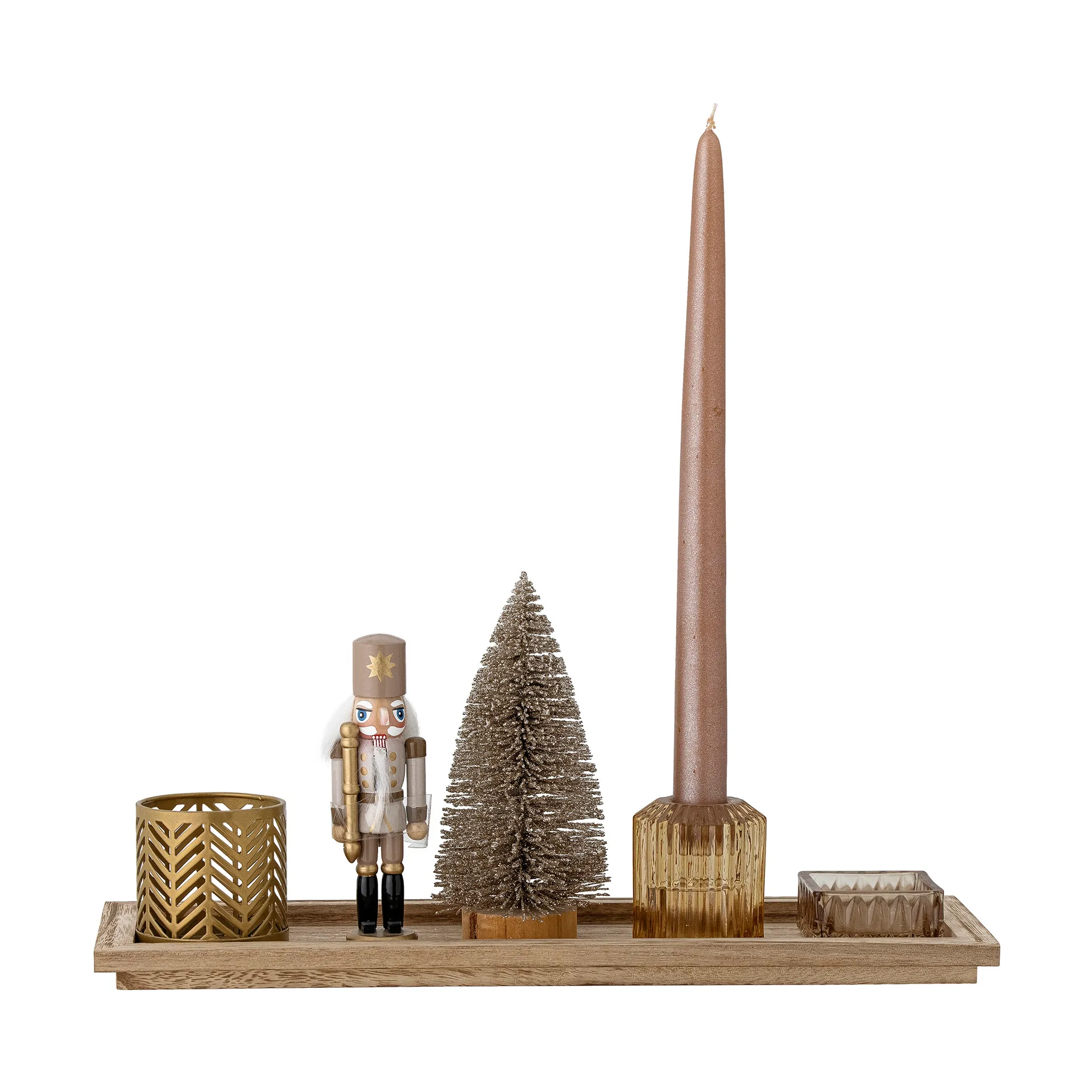 Sanga tray with Κηροπήγιο, Christmas 6 τεμάχια, Καφέ Bloomingville