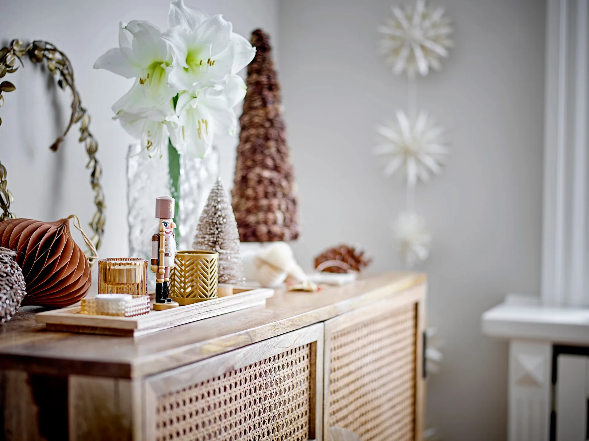 Sanga tray with Κηροπήγιο, Christmas 6 τεμάχια, Καφέ Bloomingville