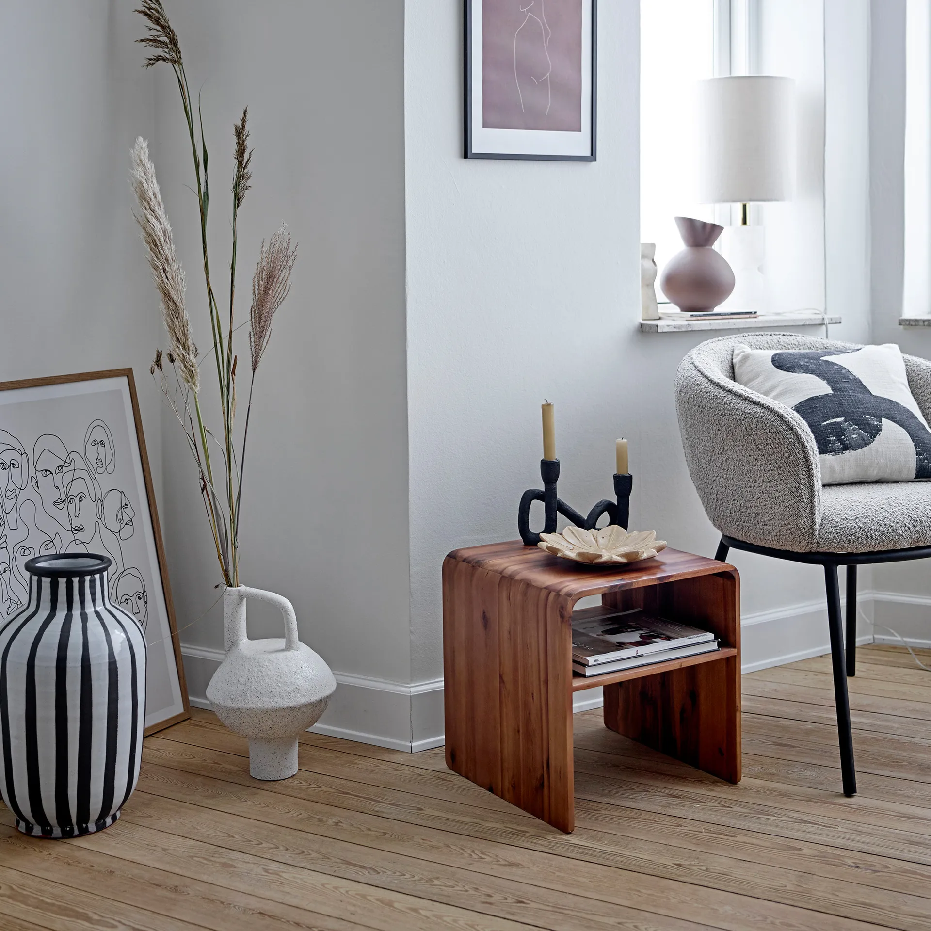 Schila βάζο τερακότα 44 cm, μαύρο και λευκό Bloomingville