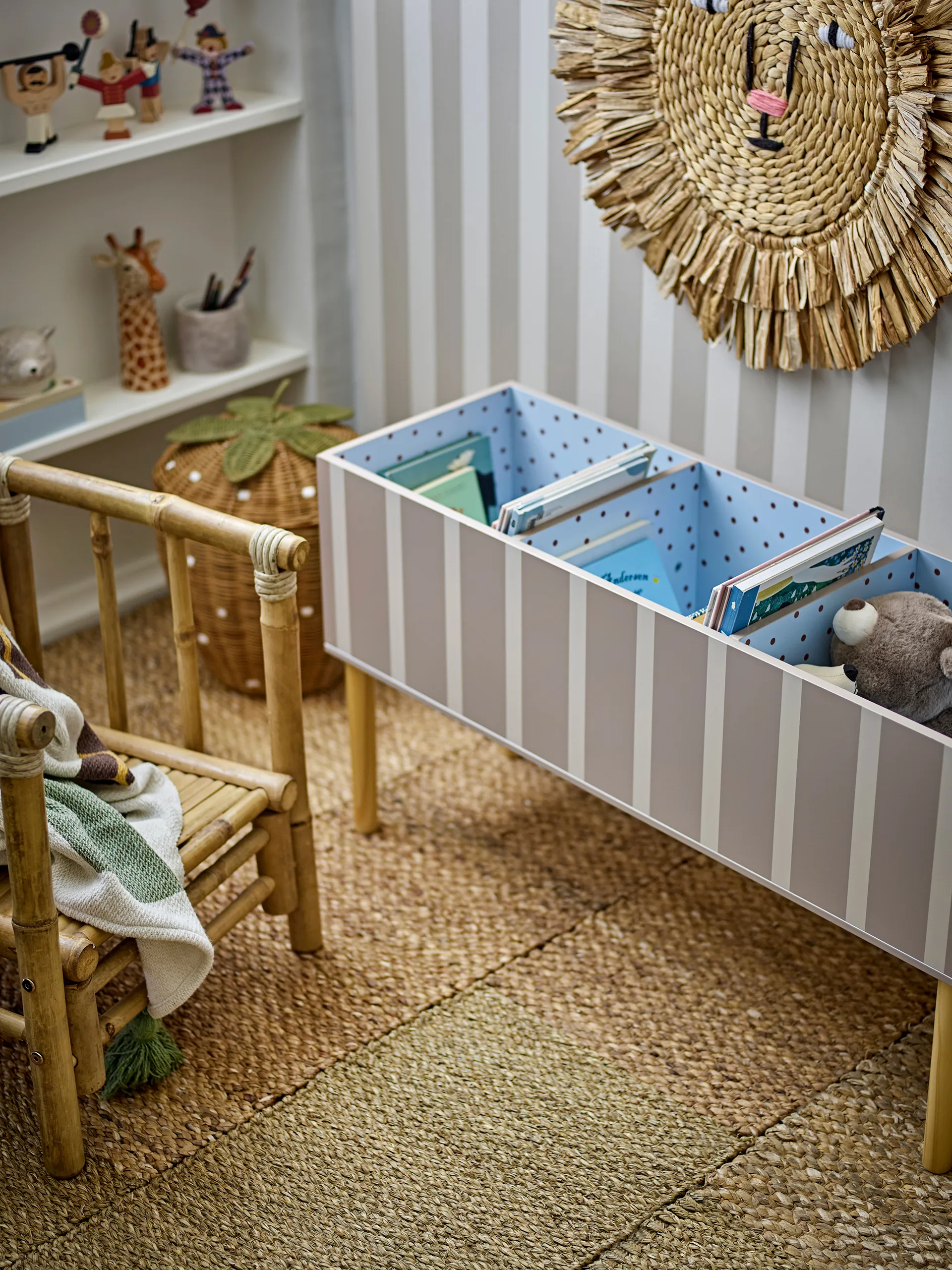 Space καλάθι από ράτταν με καπάκι 31x35 εκ., Καφέ Bloomingville