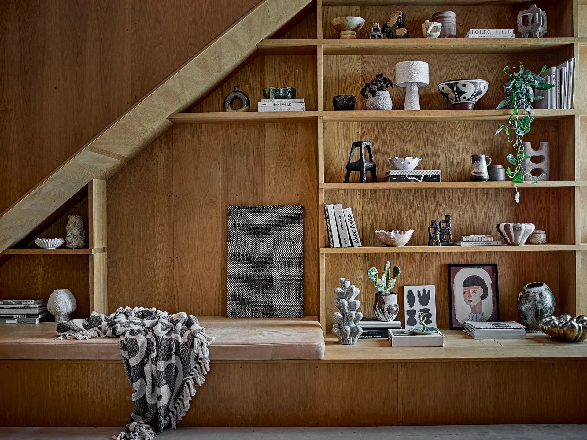 Sun χαλί από μαλλί Ø110 εκ., Μάυρο Bloomingville