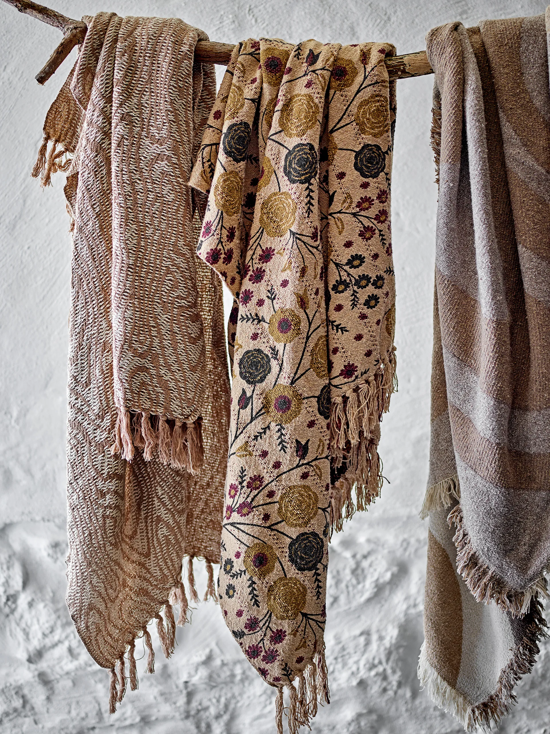 Sun χαλί από μαλλί Ø110 εκ., Καφέ Bloomingville