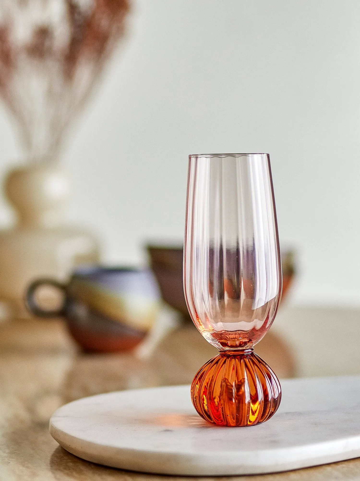 Ποτήρι σαμπάνιας Taurin 250 ml., Ροζ Bloomingville