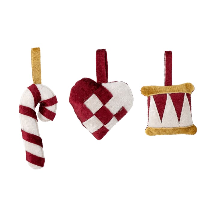 Velua hanging decorations 3 τεμάχια, Κόκκινο Bloomingville