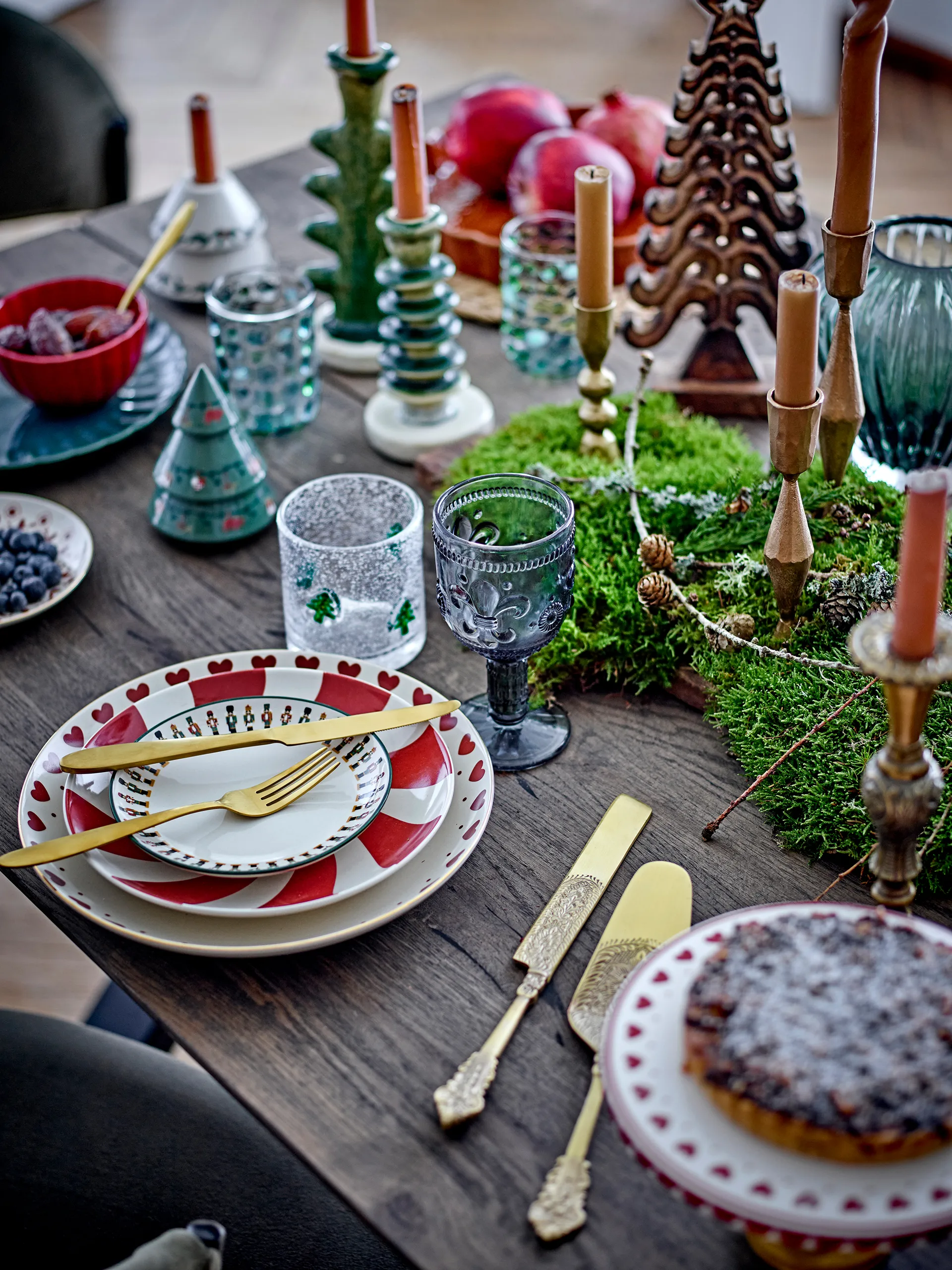 Yule διακοσμητικά έλατα 2 τεμάχια, Μπεζ-Πράσινο Bloomingville