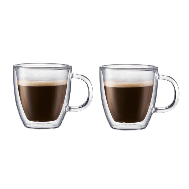 Bistro ποτήρι με διπλό τοίχωμα με λαβή 2 τεμάχια, 0.15 l Bodum