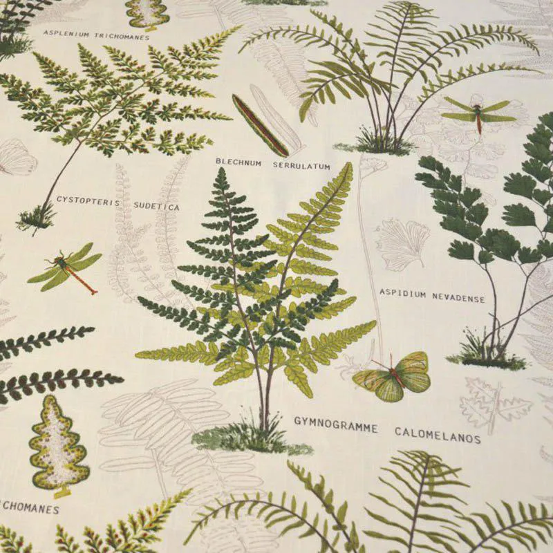 Bimba ύφασμα, λευκό με πράσινα φύλλα Boel & Jan