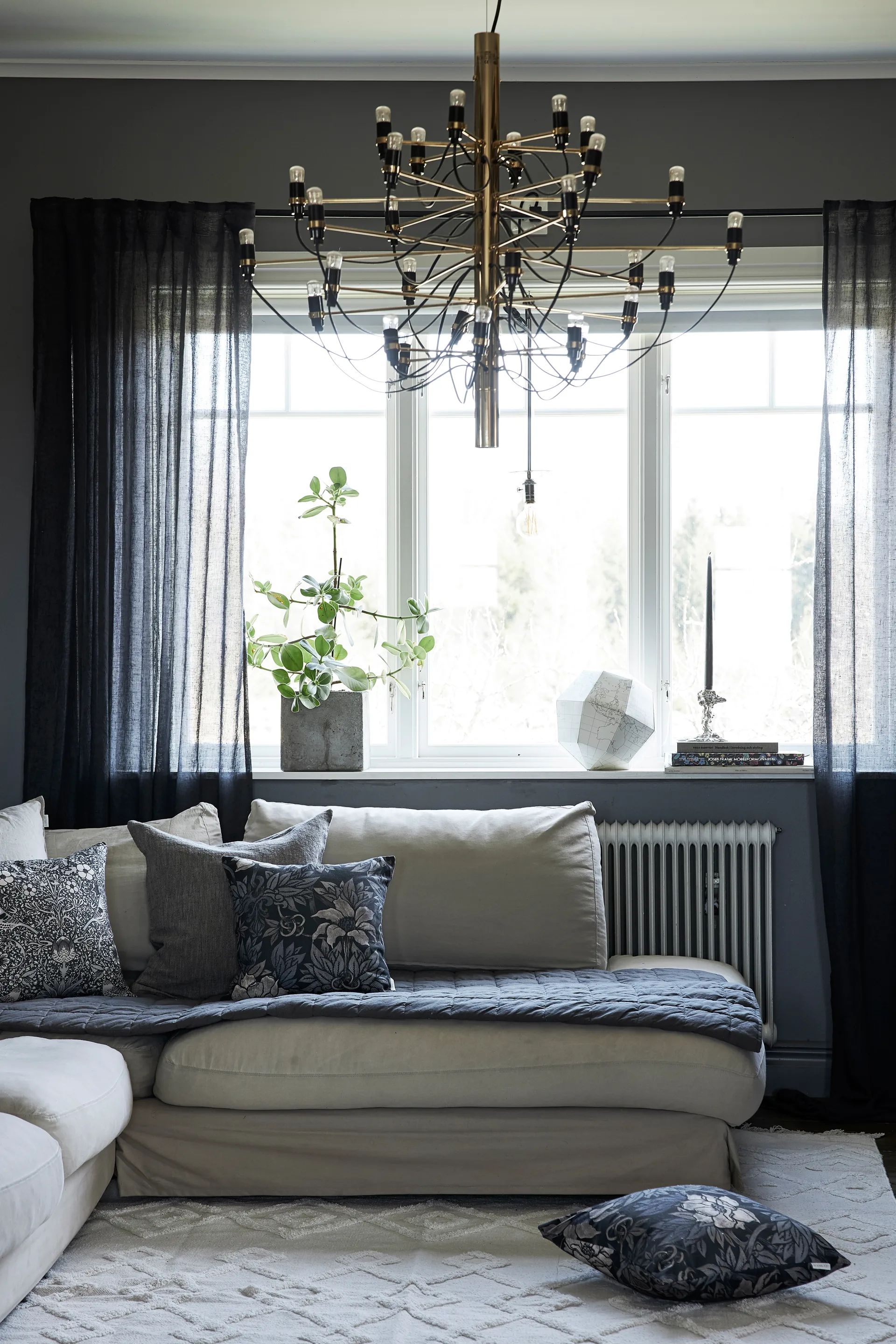 Mirja σετ κουρτίνες 130x275 cm, Μαύρο-γκρι Boel & Jan