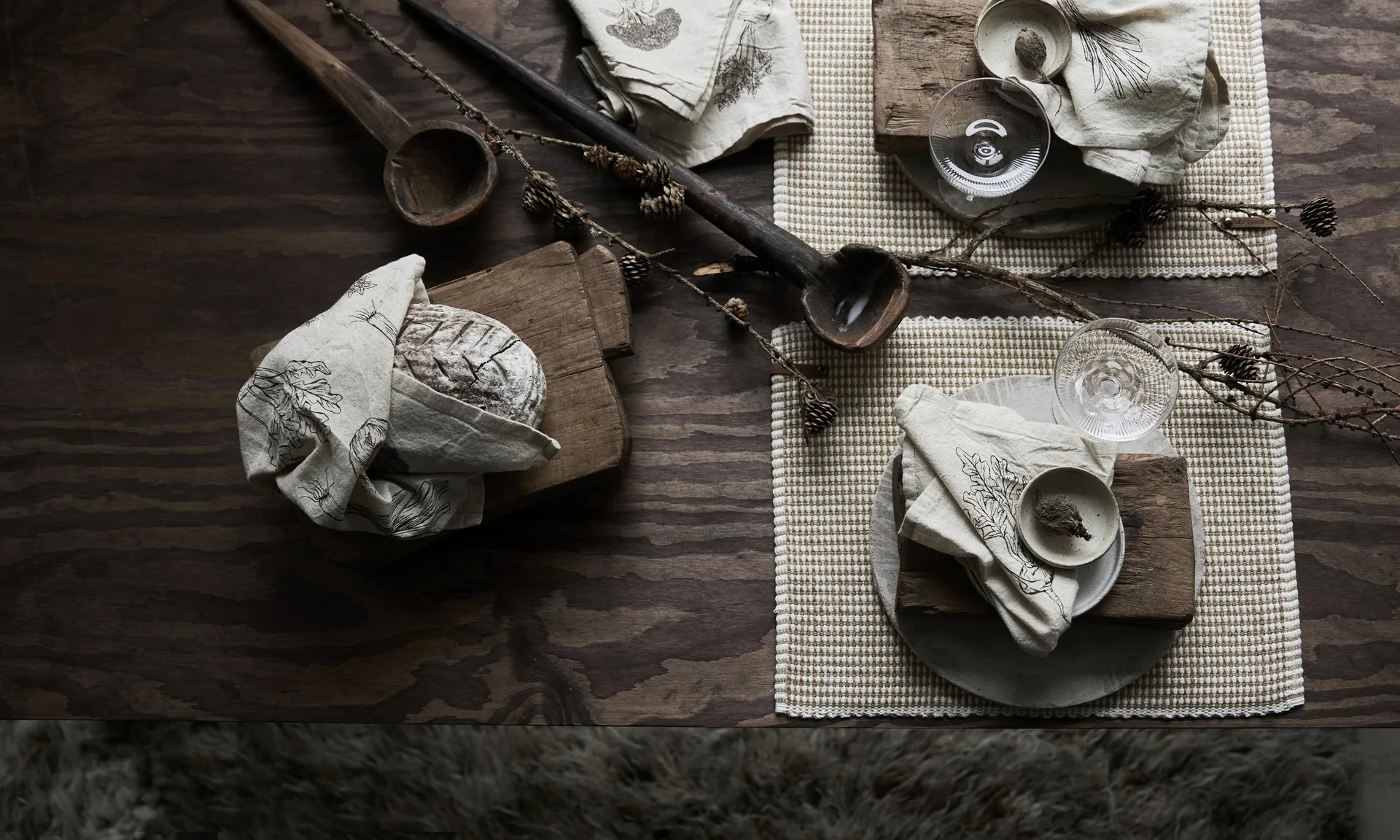 Πετσέτα κουζίνας Odla 50 x 70 εκ., Μπεζ-καφέ Boel & Jan