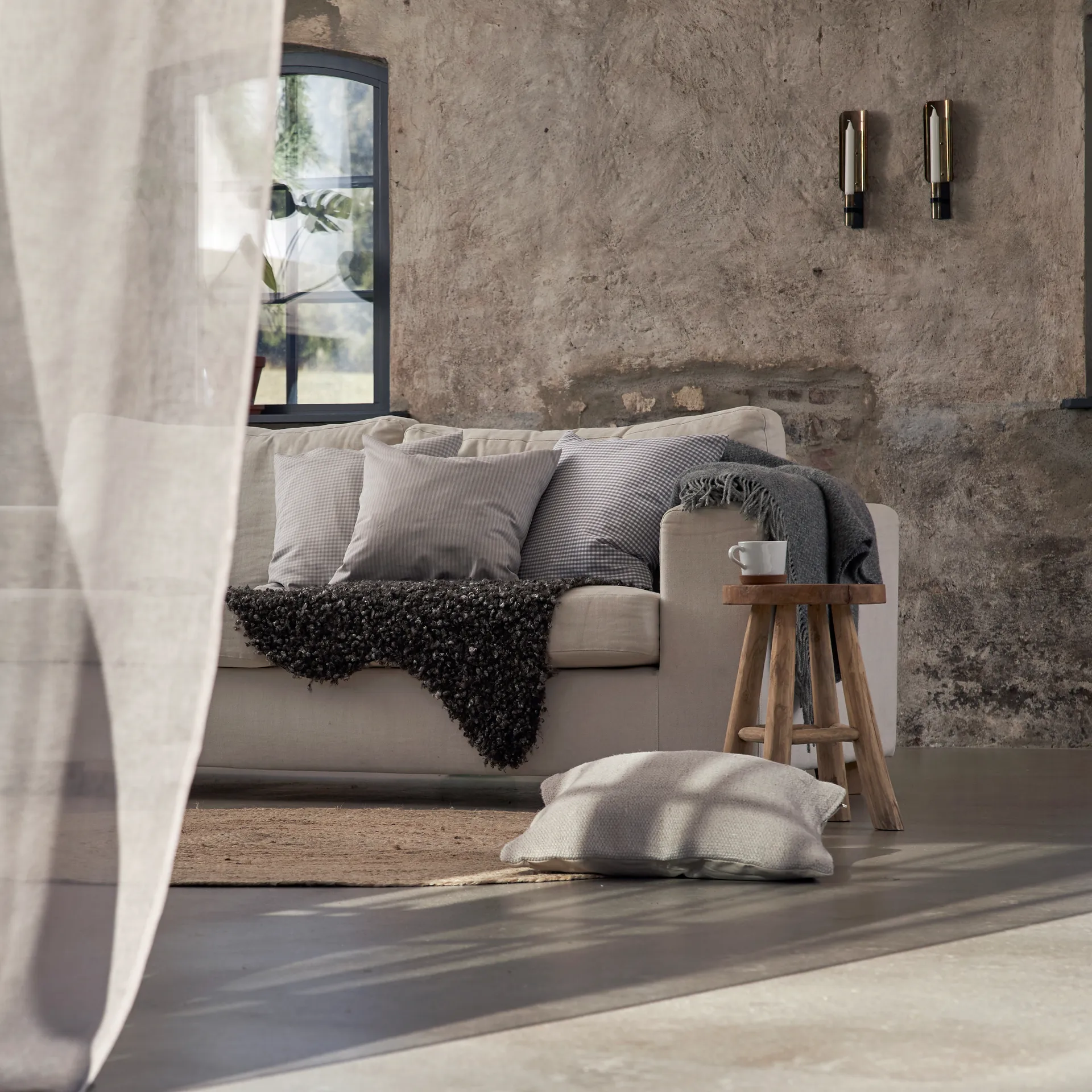 Μάλλινο ριχτάρι, Walter, 120x150 εκ, Γκρι Boel & Jan