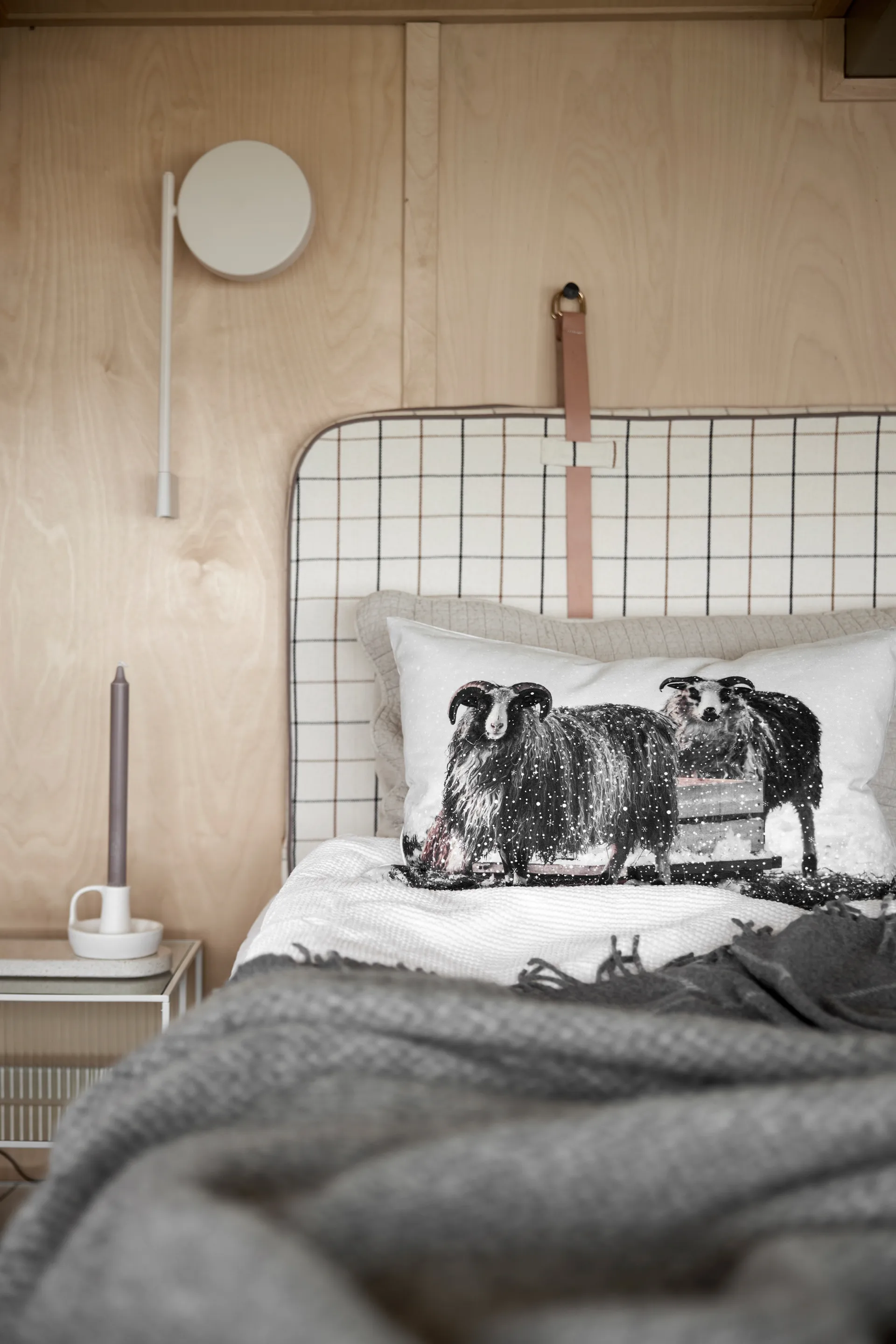 Μάλλινο ριχτάρι, Walter, 120x150 εκ, Γκρι Boel & Jan