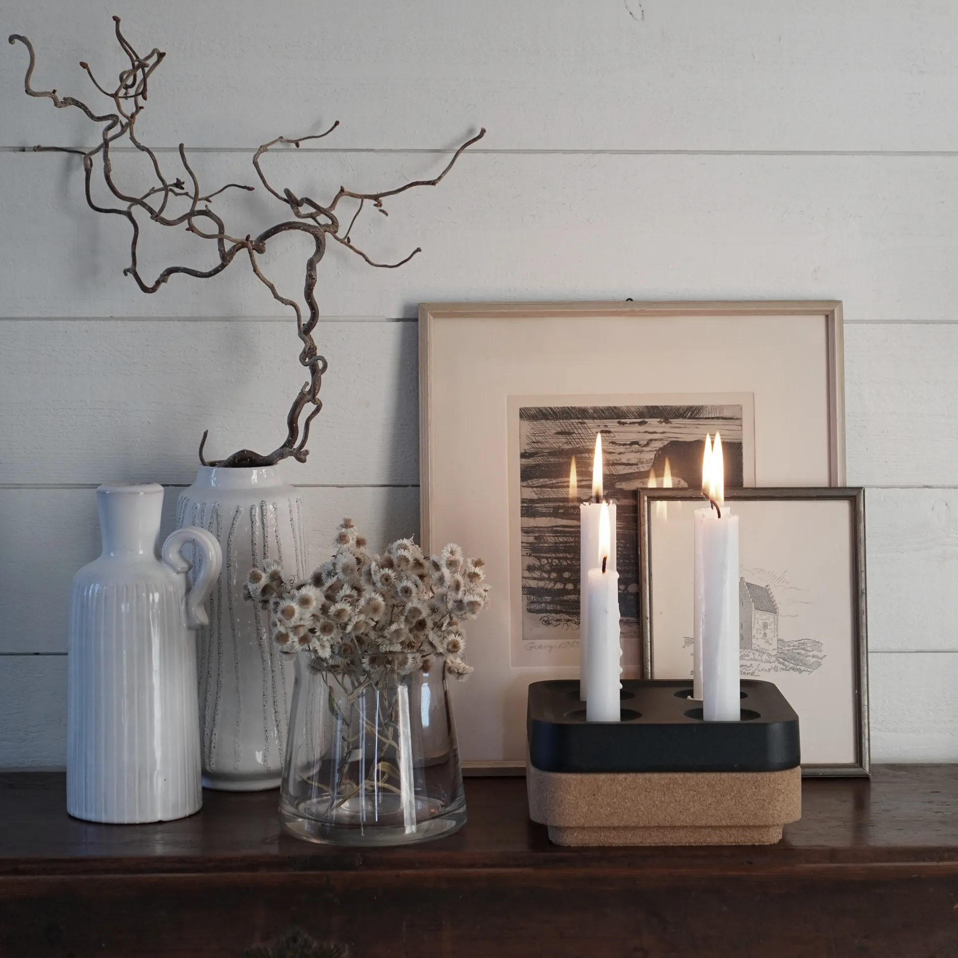 Μπολ από φελλό για τέσσερα κεριά 16x16 cm, Καφέ Born In Sweden