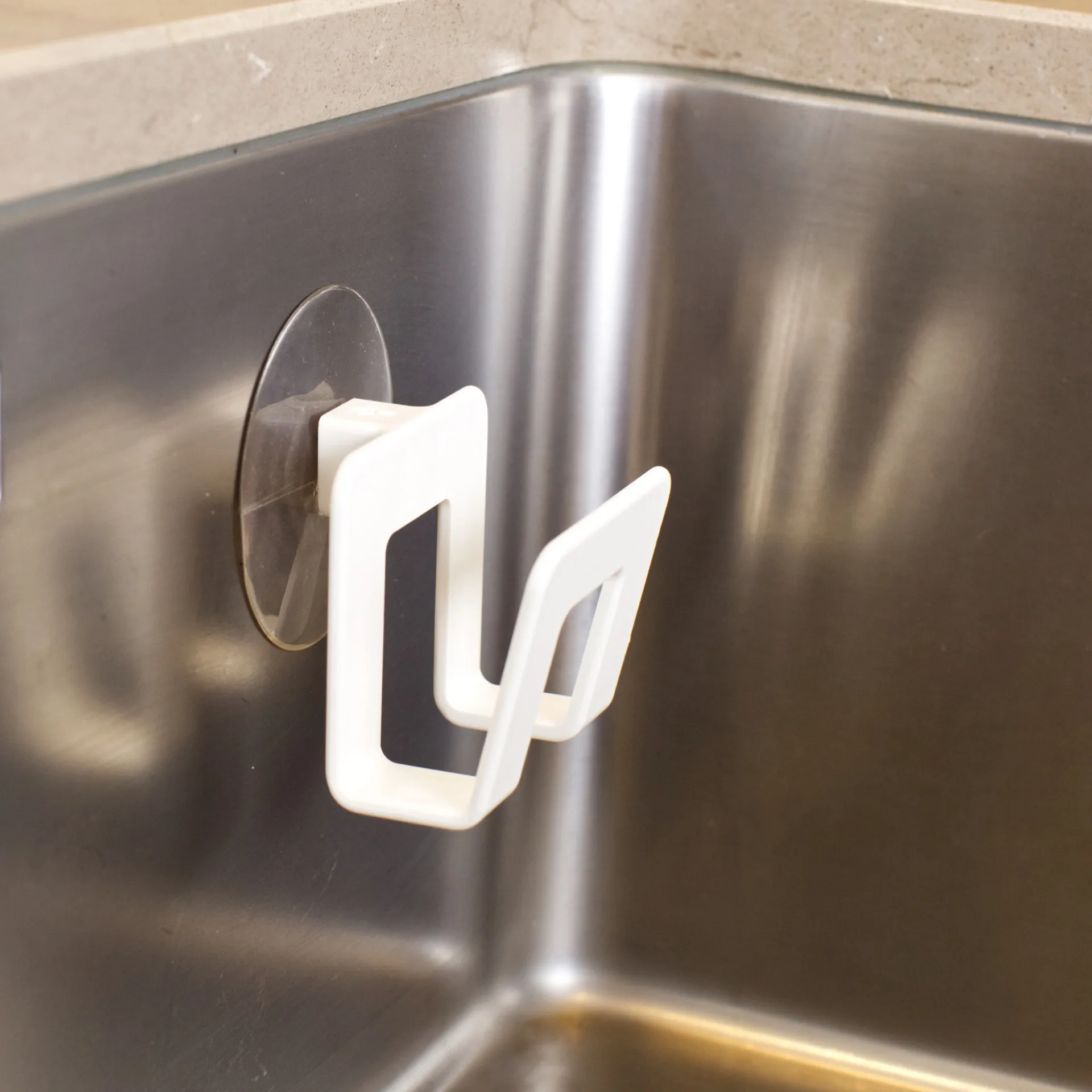 Bosign θήκη για σφουγγάρι πιάτων με βεντούζα., Άσπρο Bosign