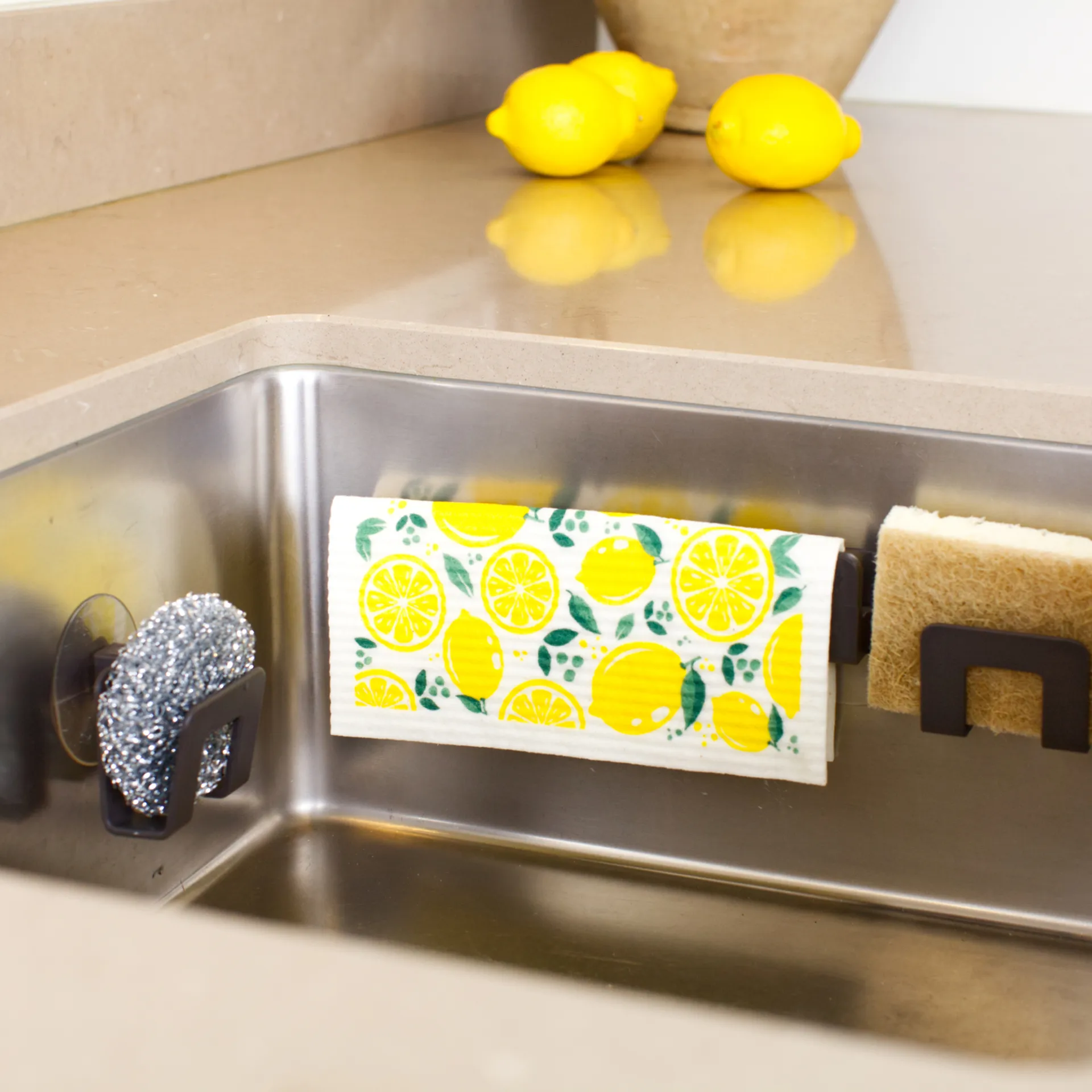 Βάση για πετσέτα και σφουγγάρι πιάτων με βεντούζα, Graphite-grey Bosign