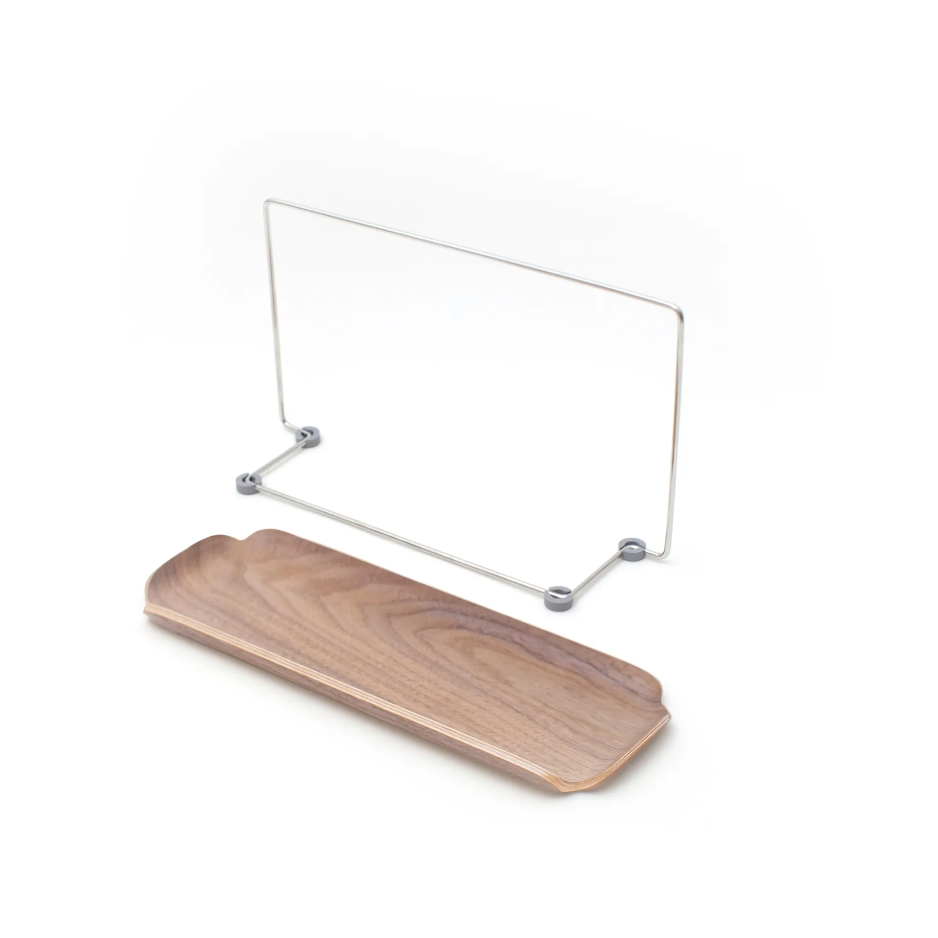 LEAF δίσκος πιάτων με βάση πετσέτας, Καρυδιά-ανοξείδωτο ατσάλι Bosign