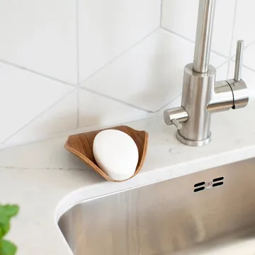 Leaf™ σαπουνοθήκη με αποστράγγιση 11,5x11,5 cm - Καρυδιά - Bosign