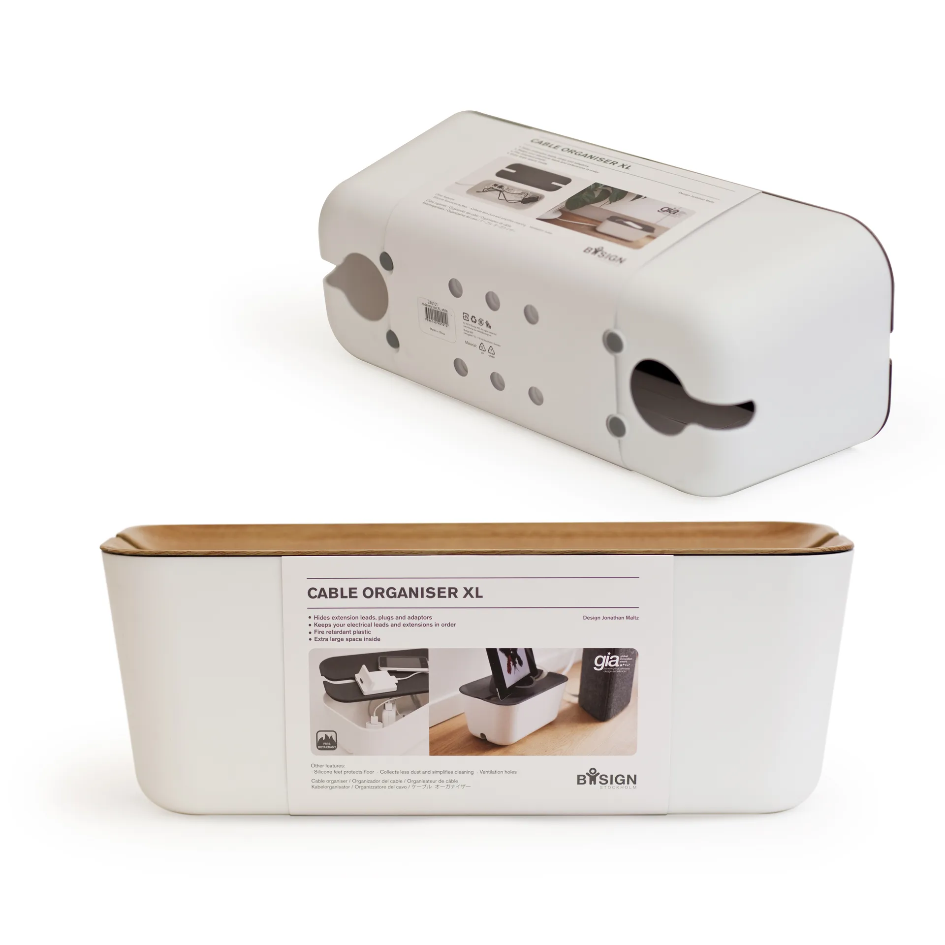 Δοχείο οργάνωσης καλωδίων XL, μοτίβο ξύλου Bosign