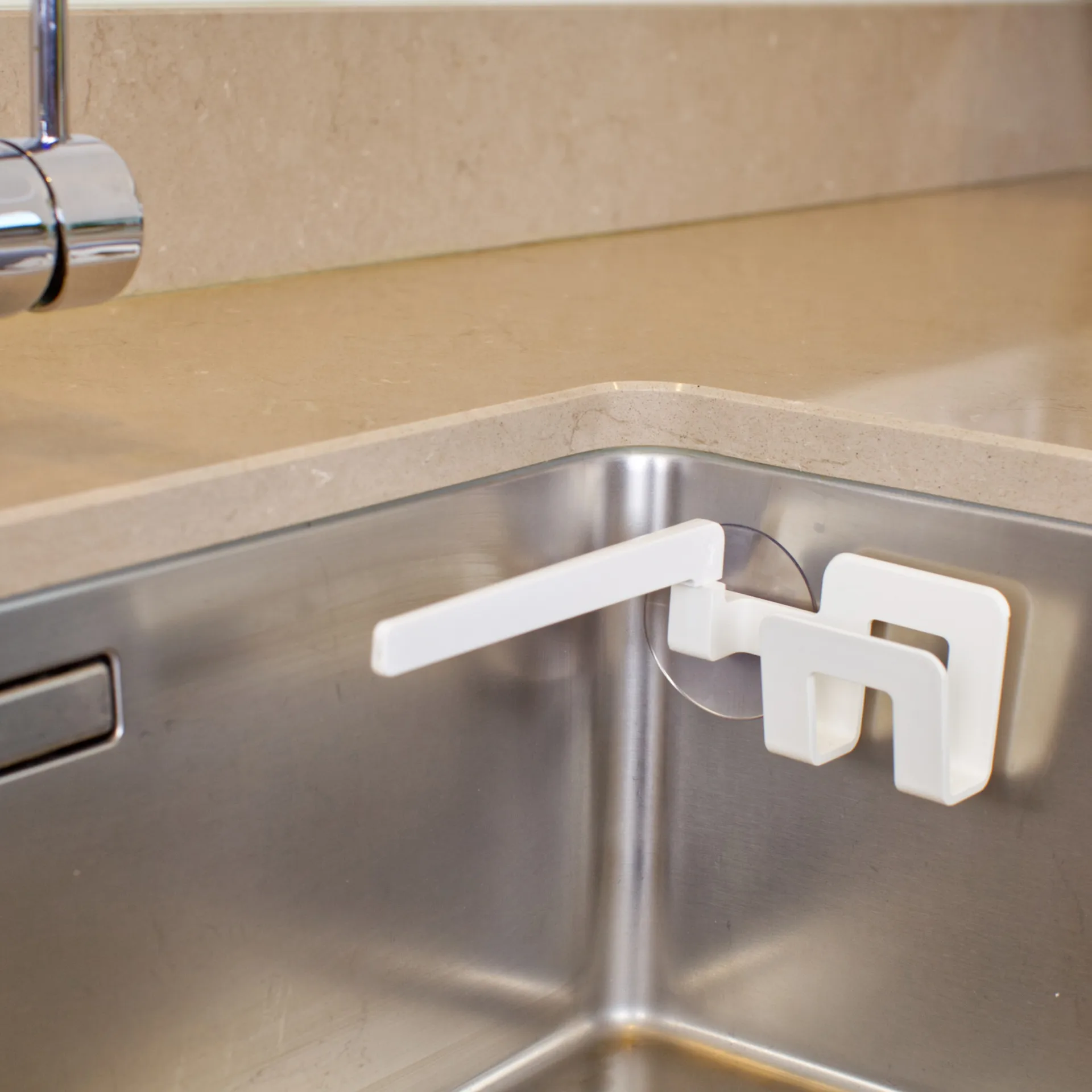 Βάση για πετσέτα και σφουγγάρι πιάτων με βεντούζα, Άσπρο Bosign